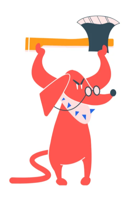 Graphic: Dog with an axe