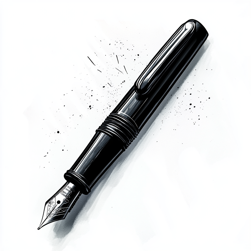 Black fountain pen