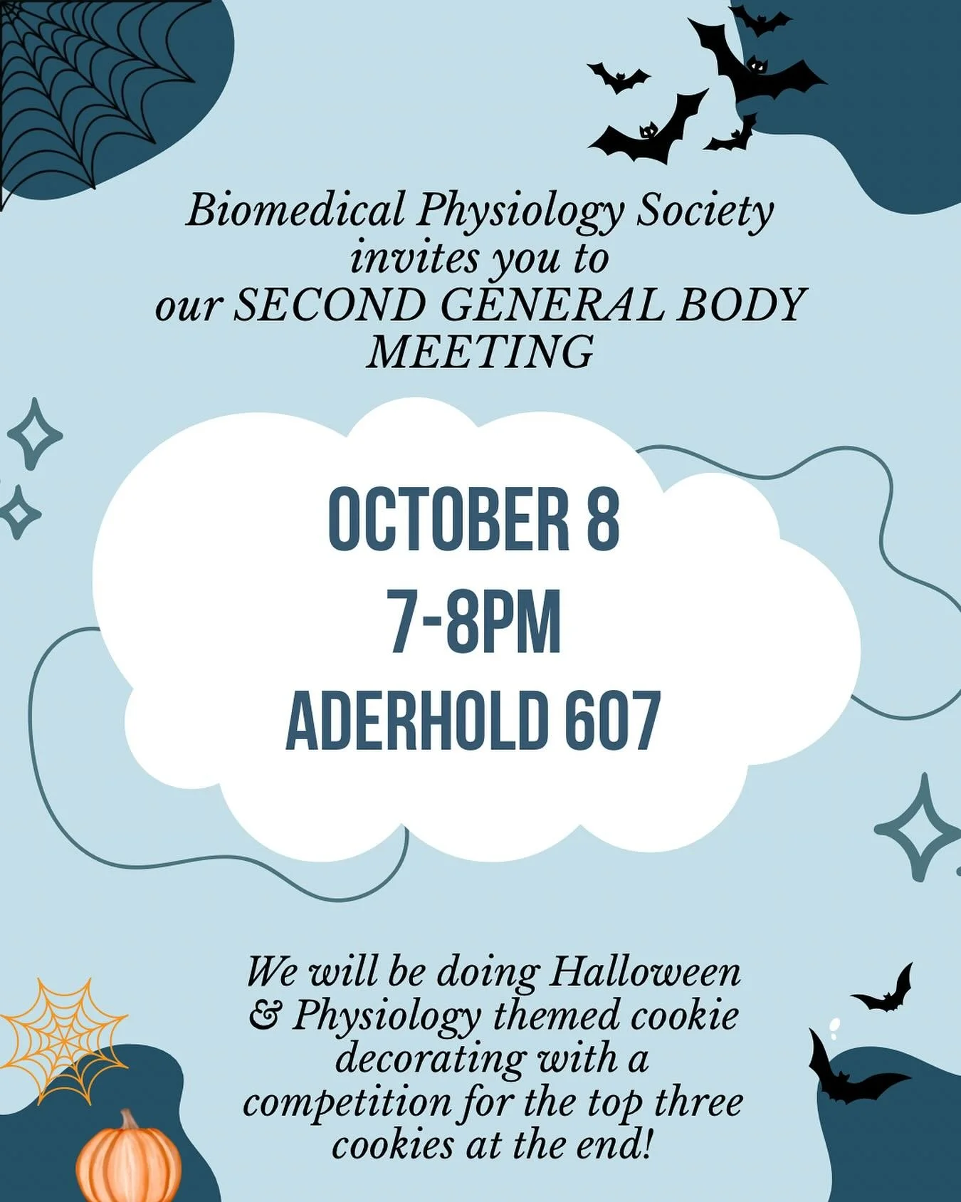 LOCATION UPDATE ‼️

Our October GBM will be taking place *THIS* Wednesday (10/8) at 7 pm in Aderhold 607. We will be decorating cookies at the meeting, so bring your best creative side. 

Hope to see you all there!