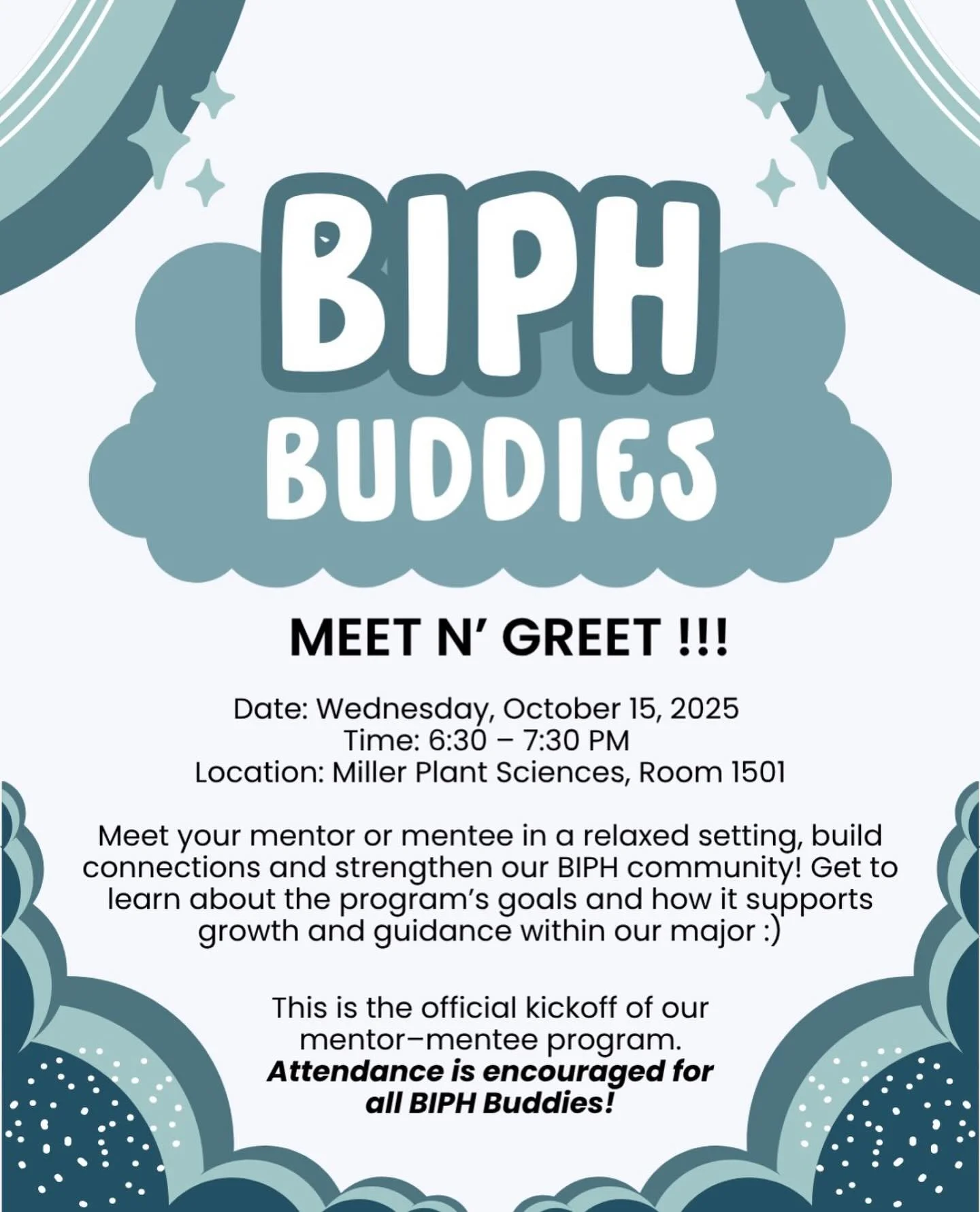 JUST ONE WEEK AWAY!!! We&rsquo;re having a SWEET start to our Mentor Mentee program with an Ice Cream Social 🍦😋
Pairings will be completed within the next few days, but if you applied &mdash; come by our first BIPH Buddies Meeting next week!! Meet 