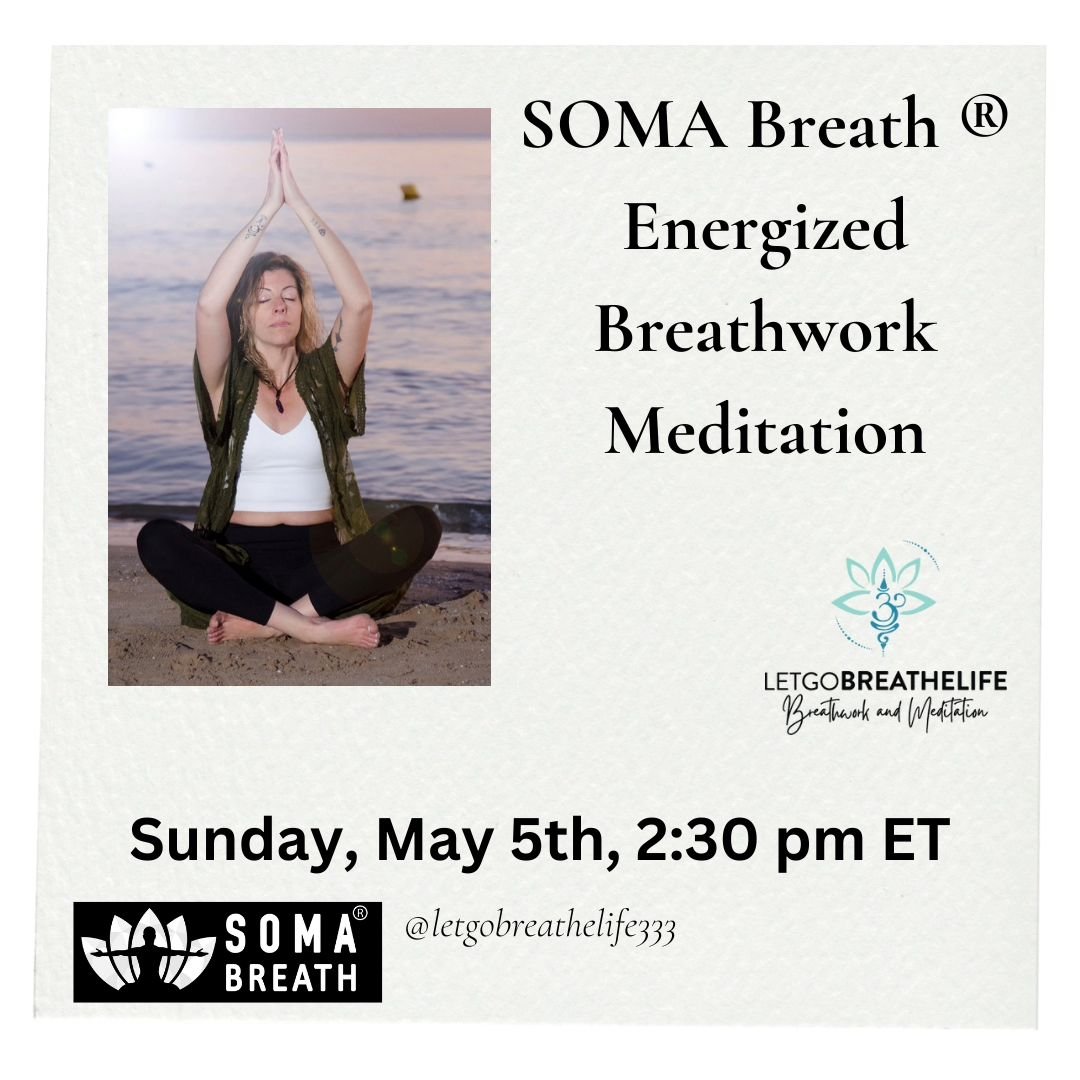 Join my SOMA Breath &reg;️ Energized Breathwork Meditation class on Sunday, May 5th, at 2:30 pm ET.

Zoom link:

https://www.eventbrite.ca/e/soma-breath-online-class-with-paolabreathwork-and-meditation-tickets-882177004167

Classes will be recorded.