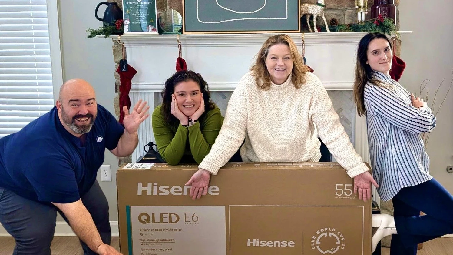 🎄 DECEMBER WIN-IT-WEDNESDAY (WEEK)
SELFIE SCAVENGER SCRAMBLE!
📸 Starts TODAY! Ends Friday, December 12th &mdash; OR when we have a winner!
This month&rsquo;s prize:
🎁 A BRAND-NEW LARGE SCREEN SMART TV! 🎁
(Shown in the photo with your Sugar Run te