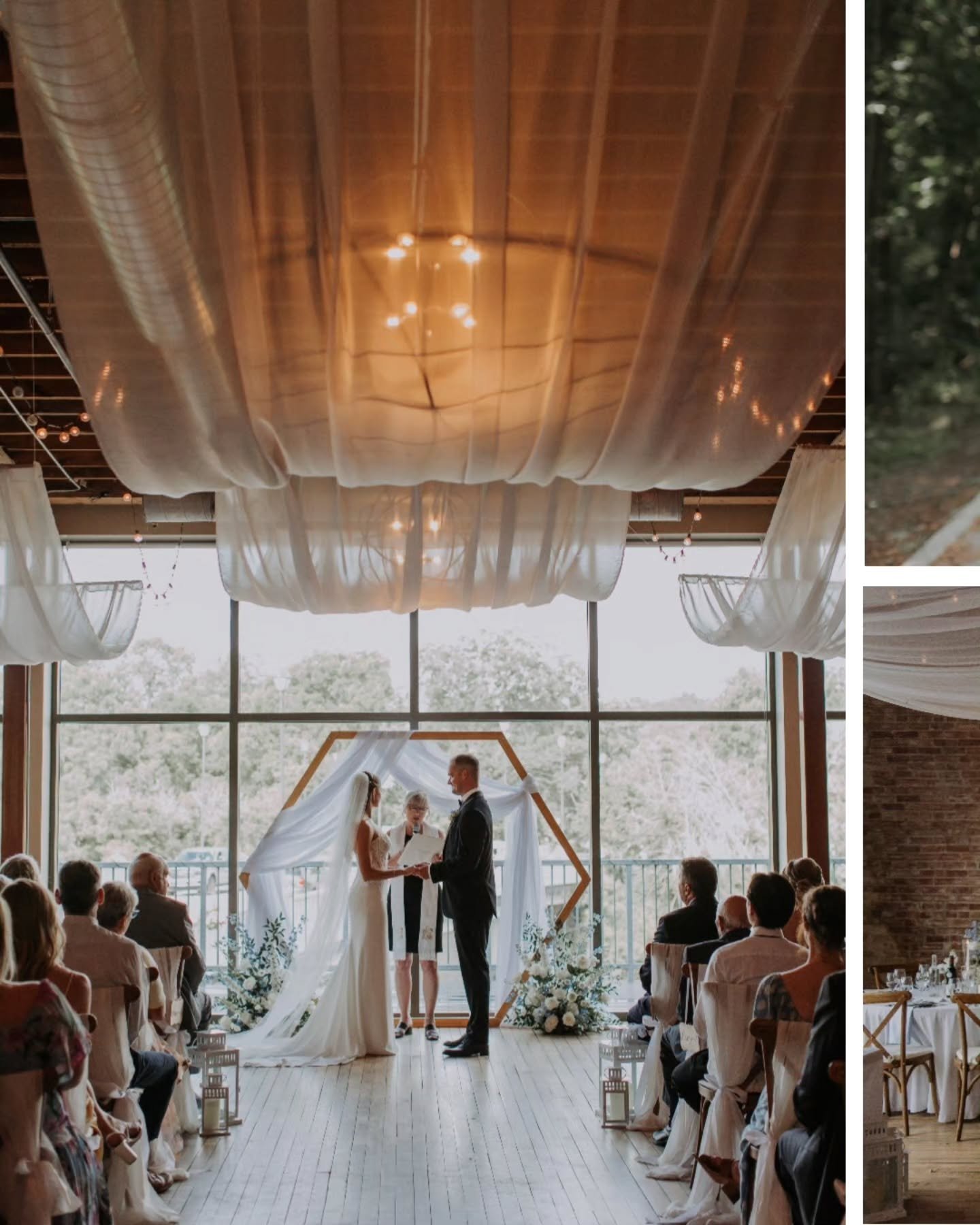 L &amp; J dreamed of a day filled with lush florals, romantic candlelight, flowing drapery, and rich wood textures. Our team curated every detail to bring their vision to life, creating an unforgettable celebration 🤍💙

Decor/Chairs @kaywareweddings