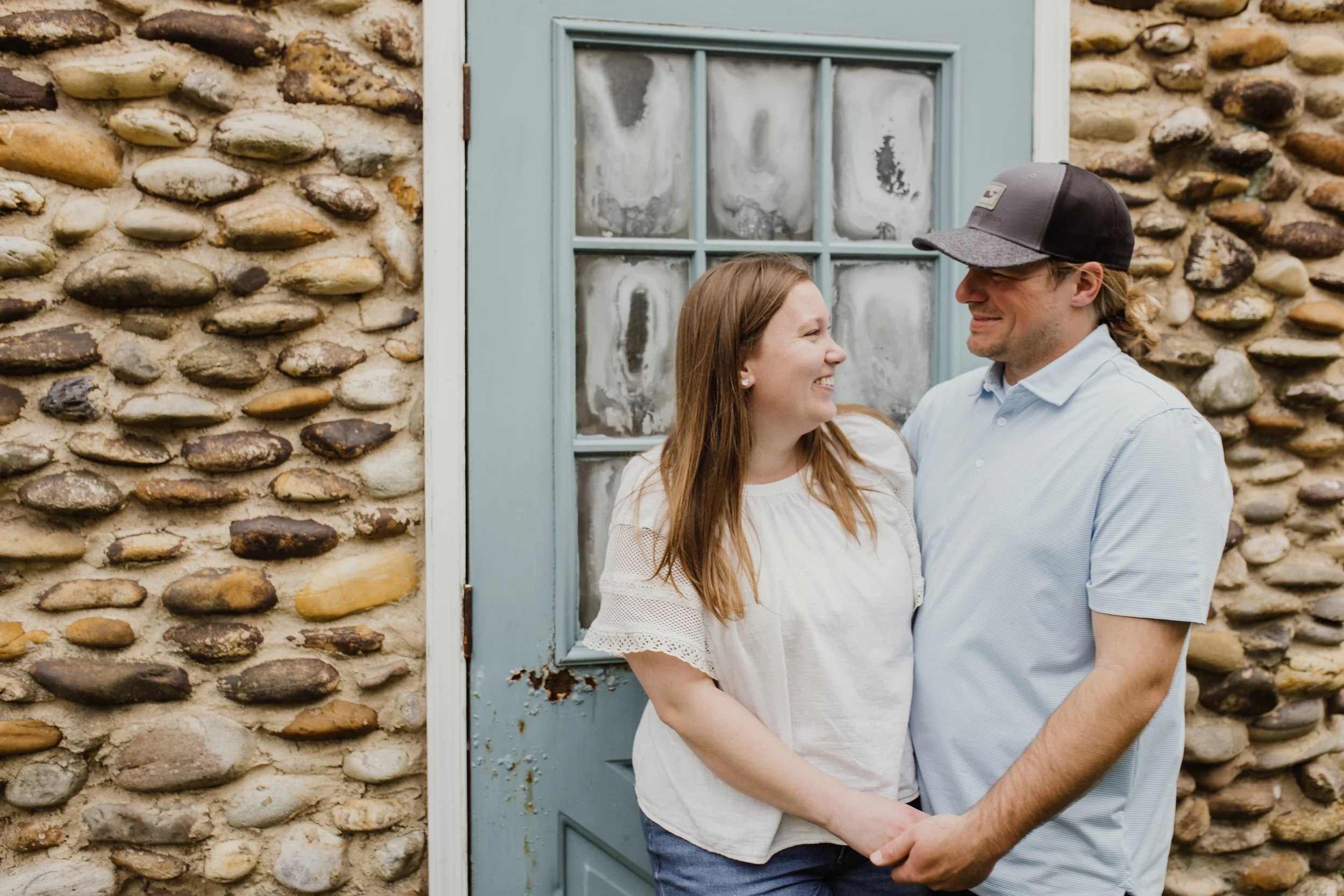 alexandria-virginia-engagement-session-stone-wall-blue-door.jpg