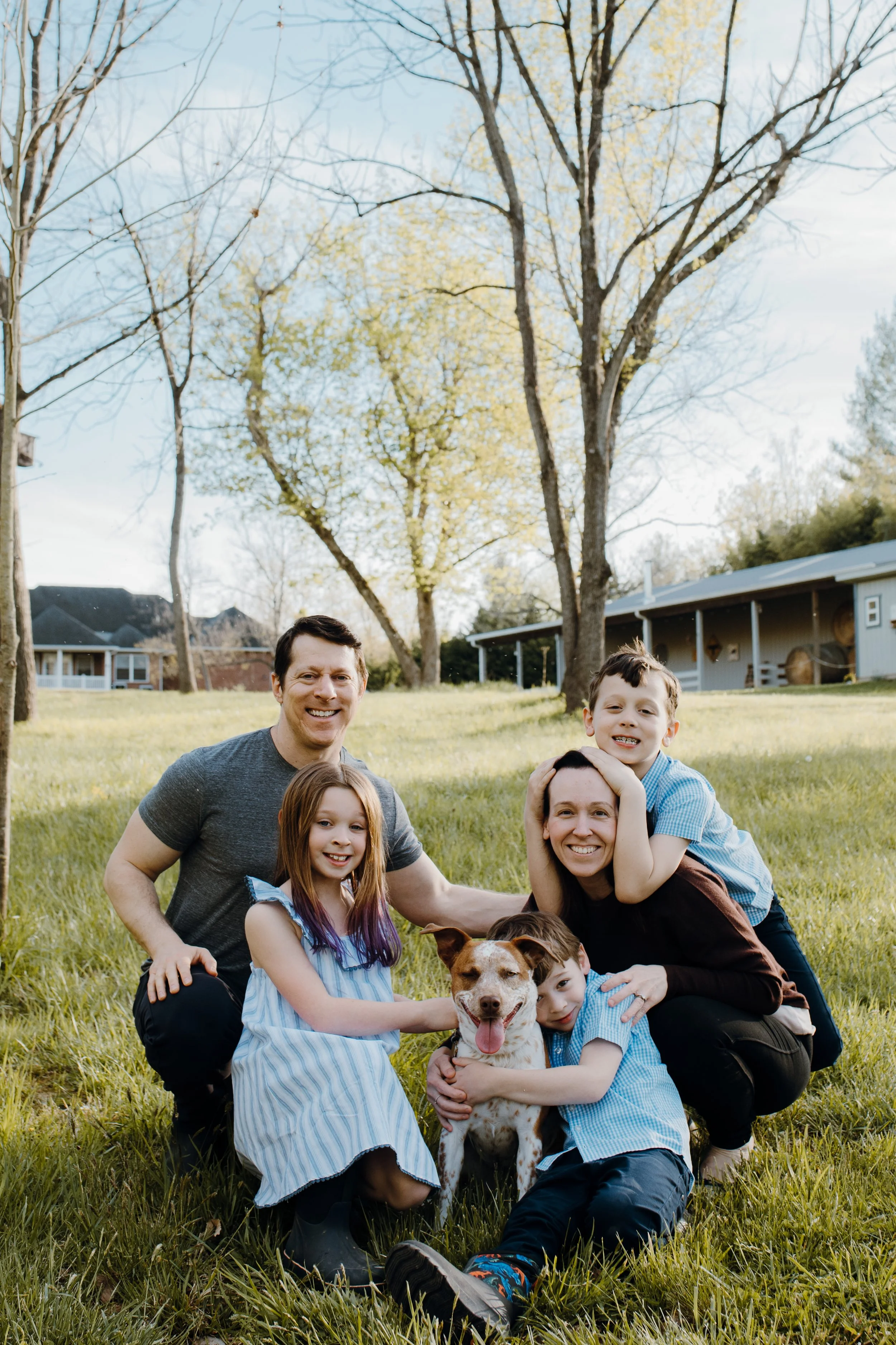 Family having fun at a documementary session in Warren County, VA
