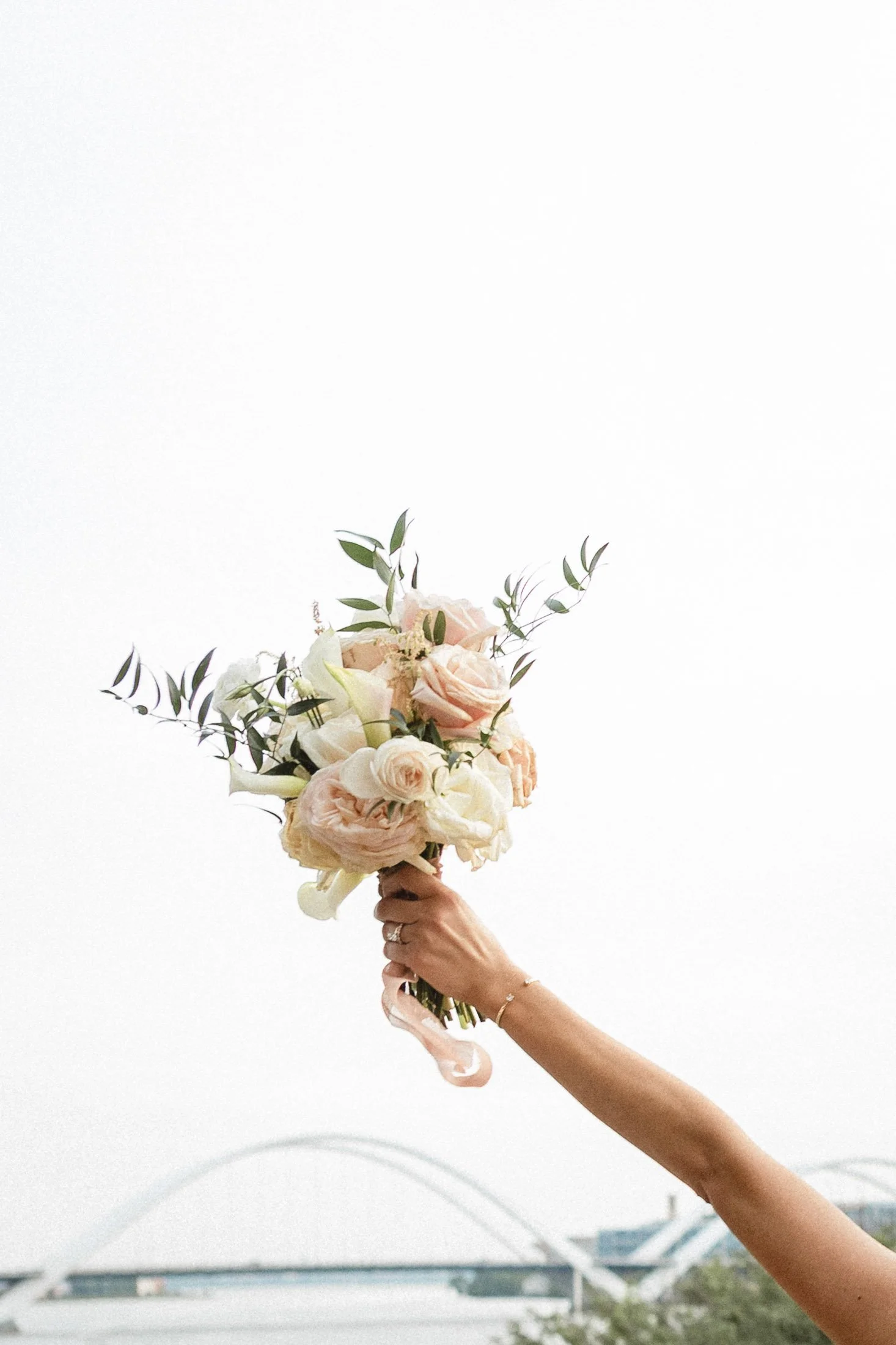 Bridal Bouquet overlooking the DC waterfront.