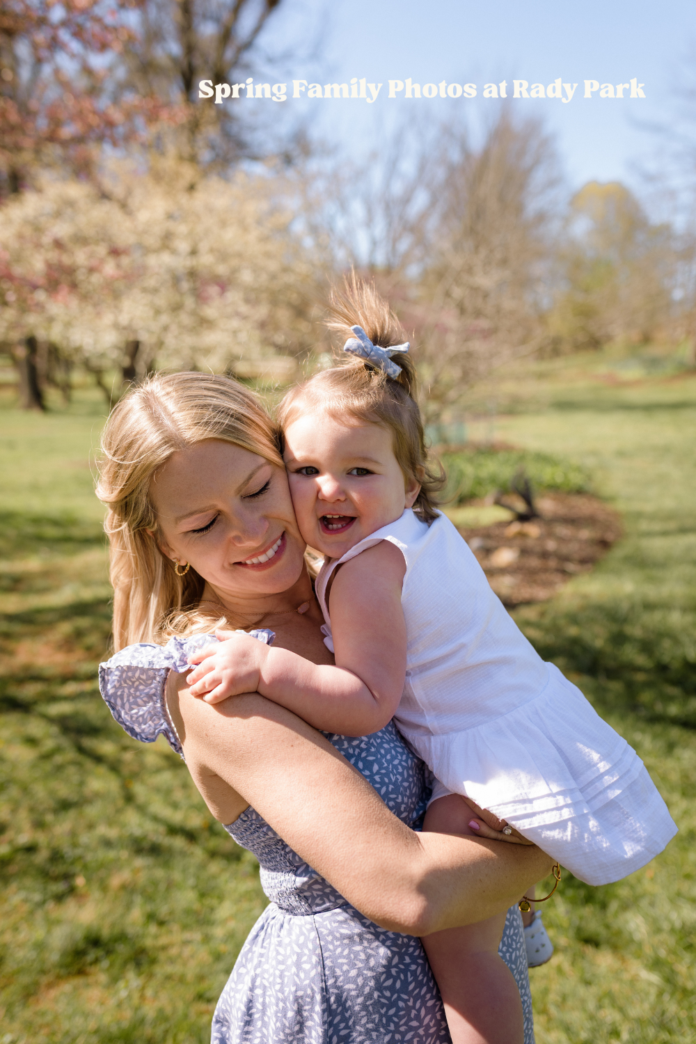 Mom and daughter at spring photo session in fauquier county.