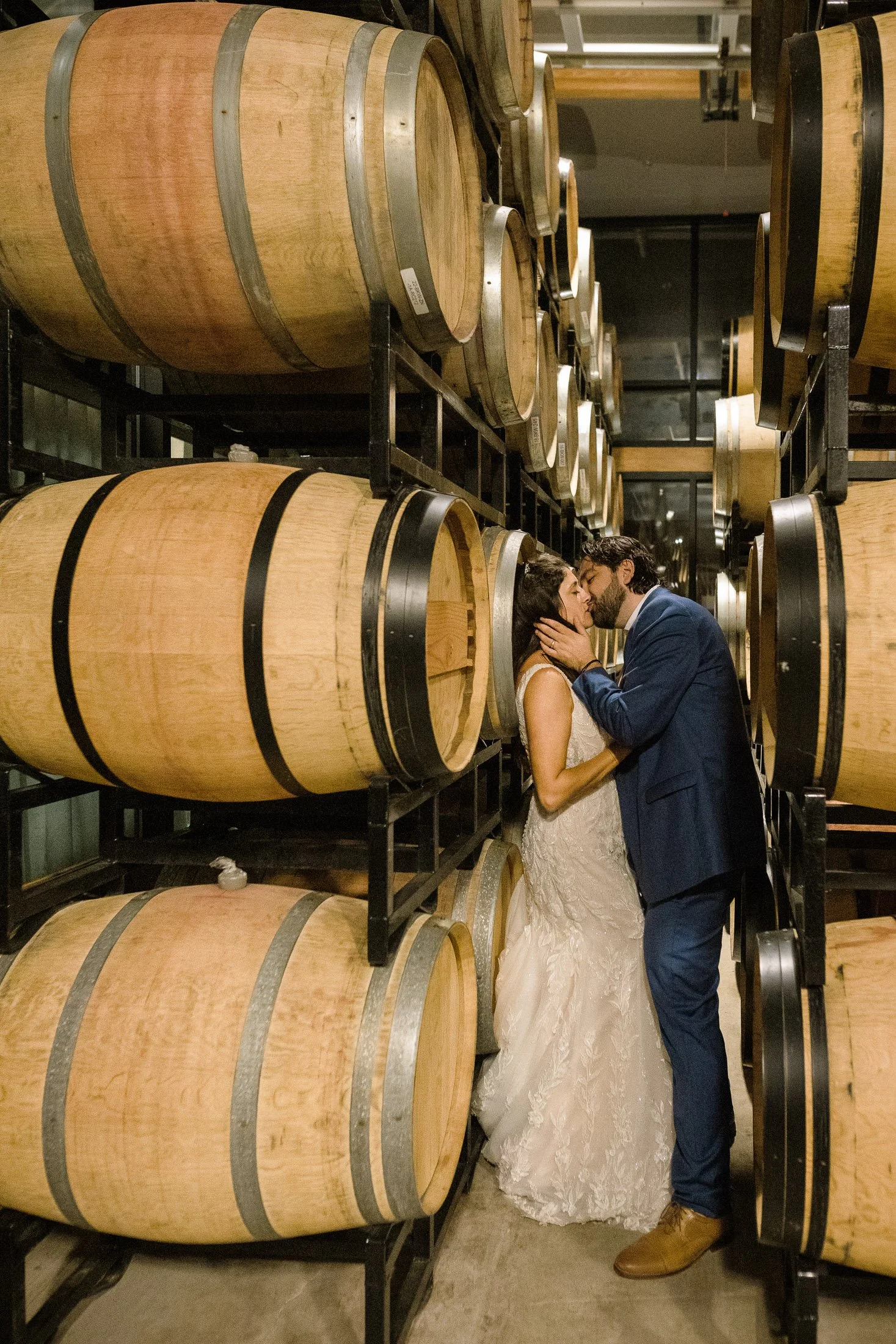Barrell Room bride and groom portrait at District Winery