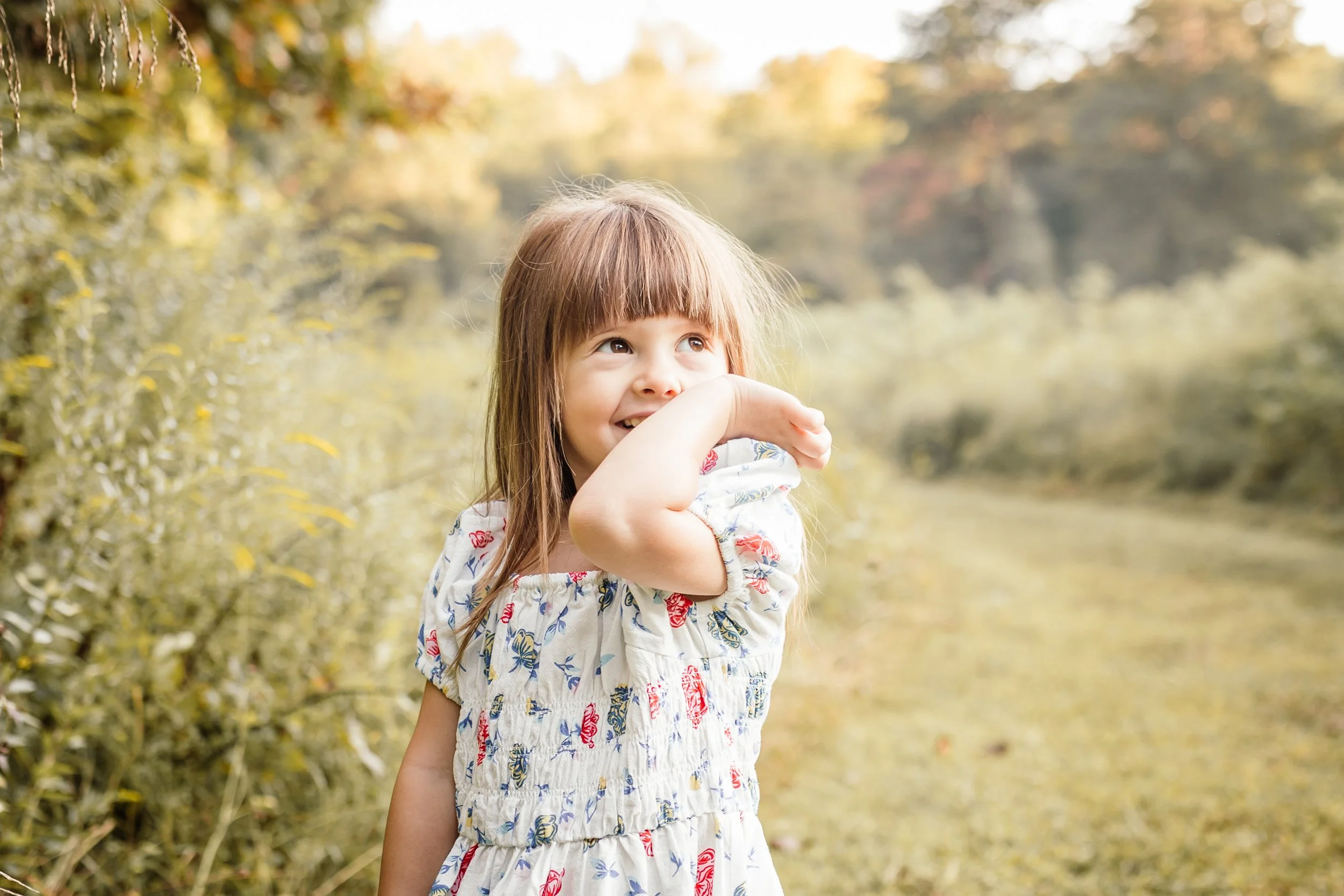 Candid child portrait at Ellanor C. Lawrence Park in Chantilly, Virginia — golden hour family photography by Amanda Kahnell