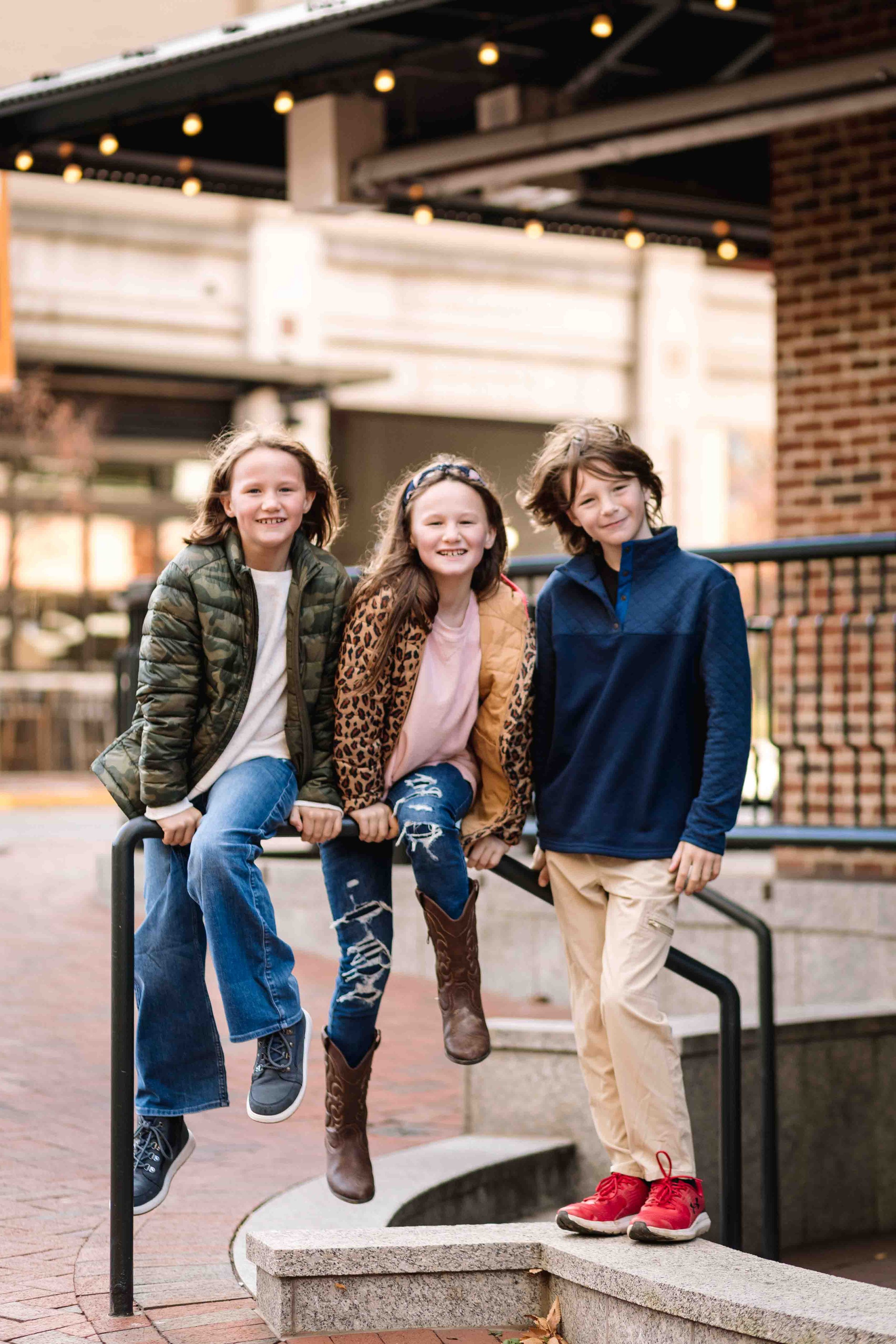 Reston Town Center family of 5 family photos.