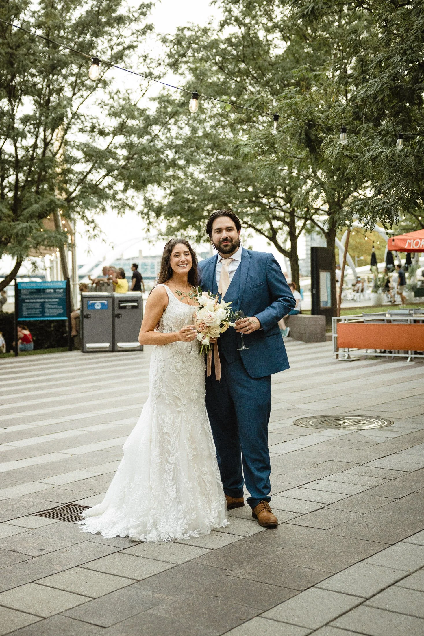 Casual bride and groom portrait at District Winery