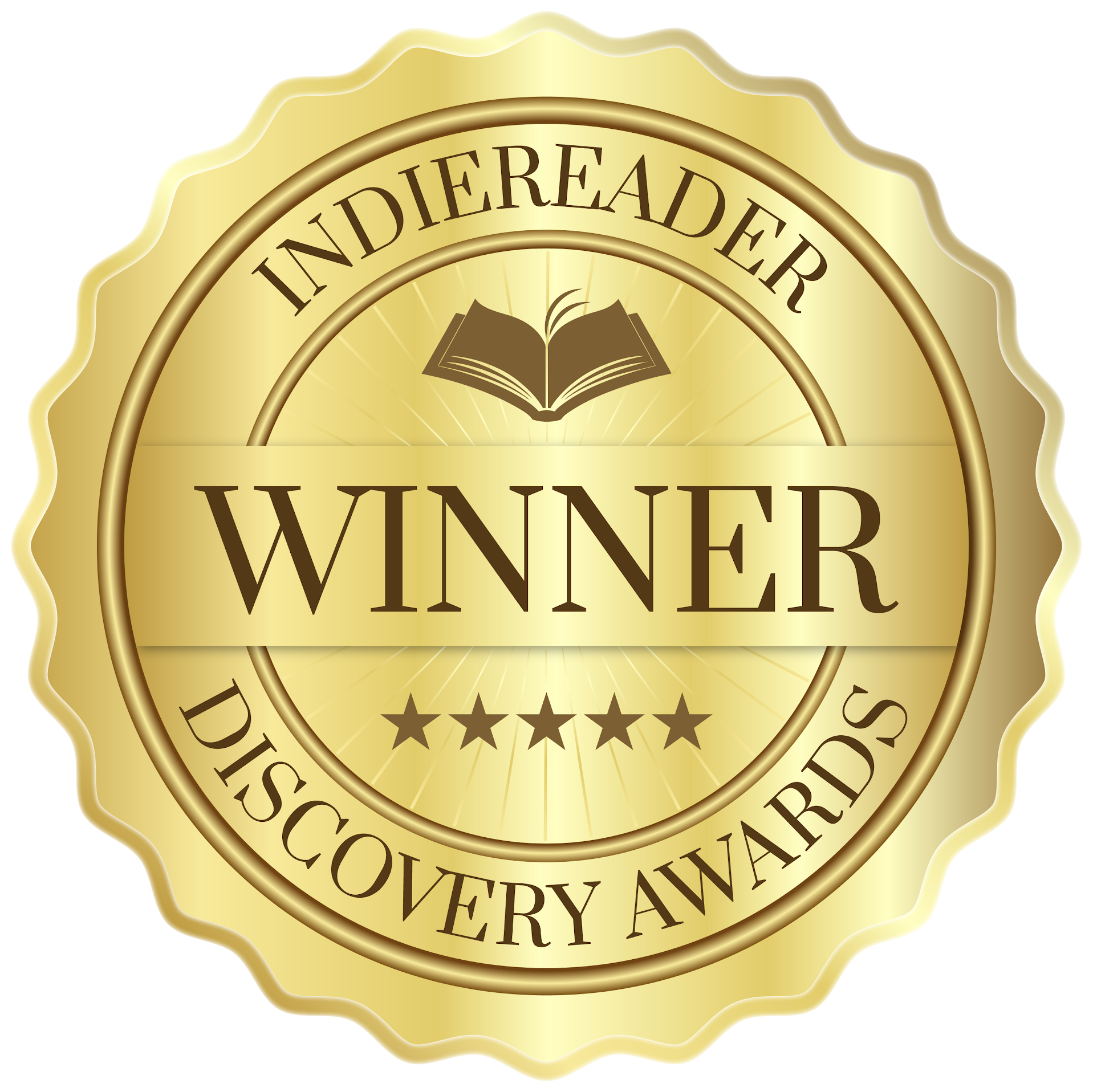Gold medal with the word 'Winner' and 'Underground' around a star, with an open book icon at the top