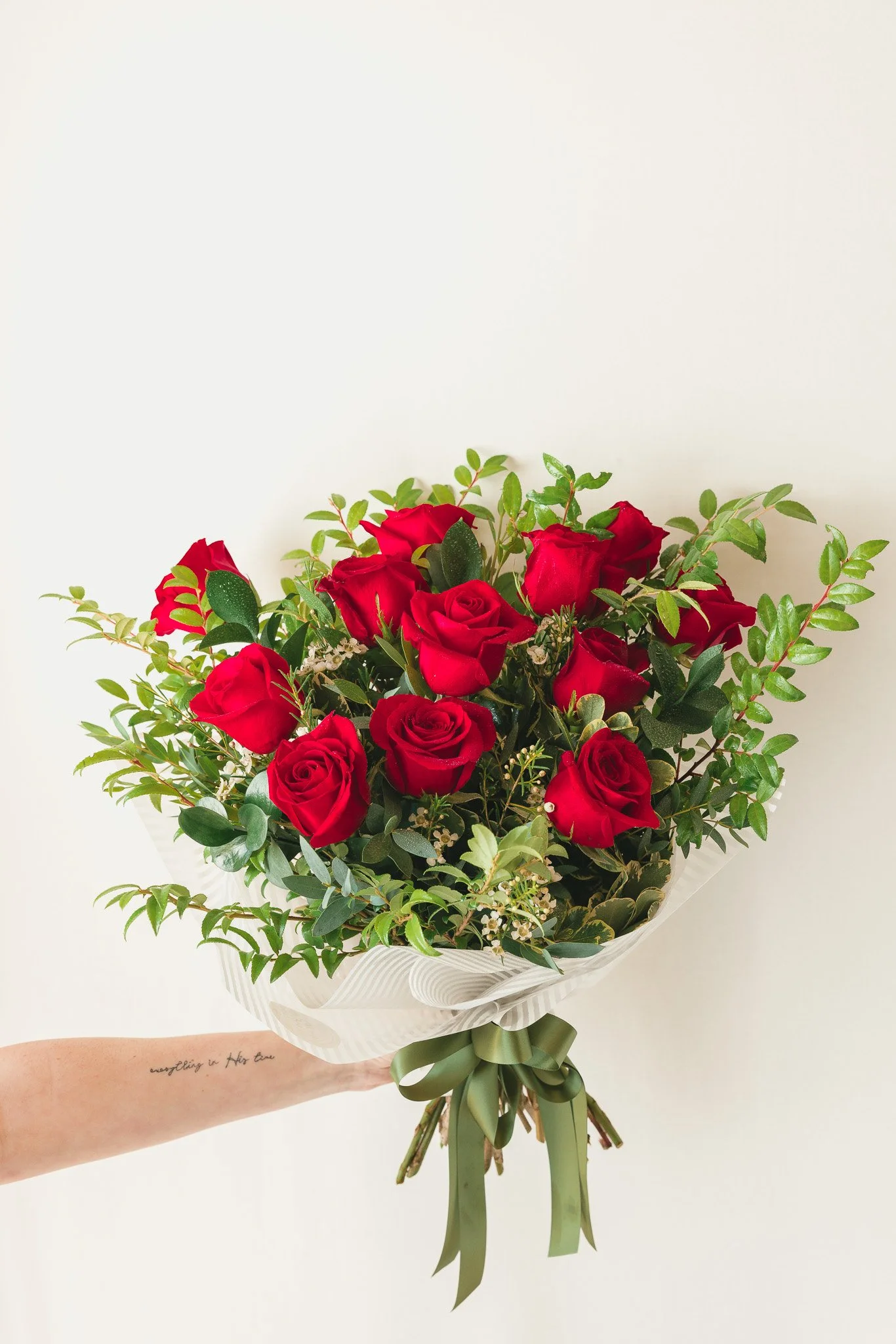 Paper Wrapped Dozen Rose Bouquet