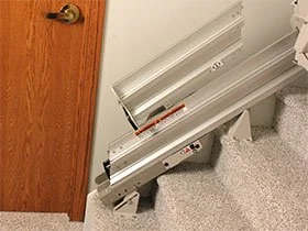 Bruno manual and power folding stair lift rail