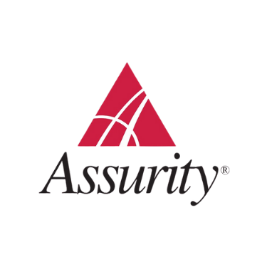 Assurity logo with a red triangle and white curved lines, and the word 'Assurity' underneath.