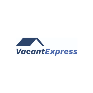 VacantExpress logo with a stylized house roof icon above the company name