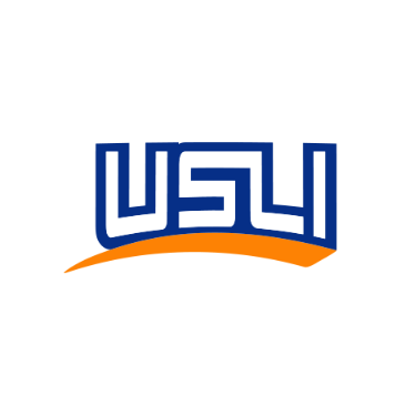 USLI logo with orange swoosh underneath on a black background.
