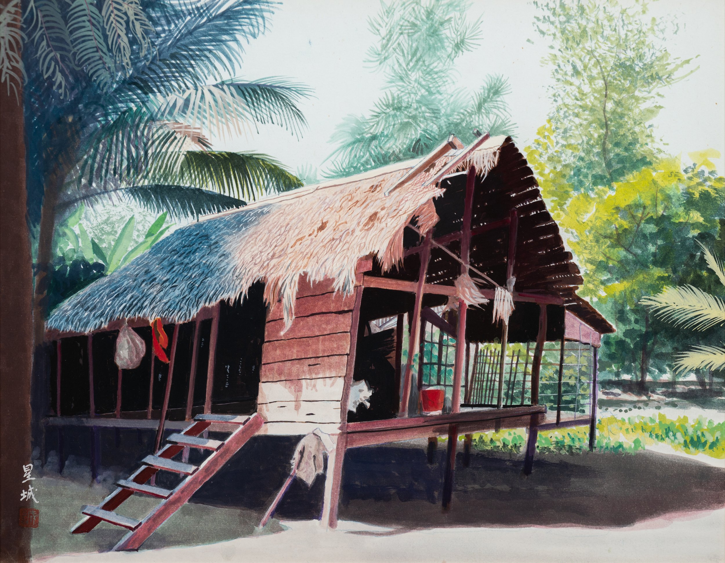 FARMER'S HUT (13"x 17") 2003 Cambodia