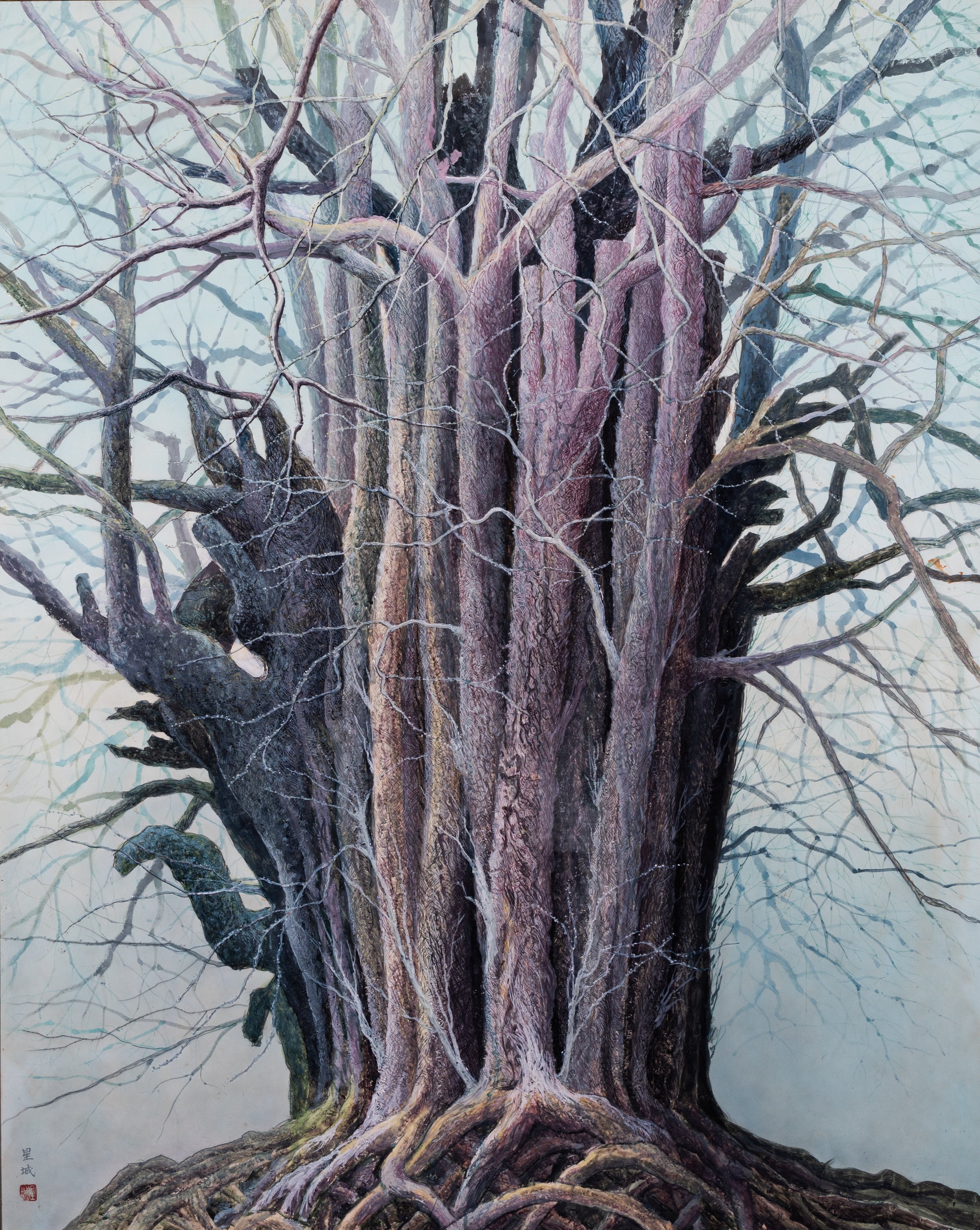 THOUSAND GINKO TREE (74"x 60") 2002 Yawata Ichikawa, Chiba