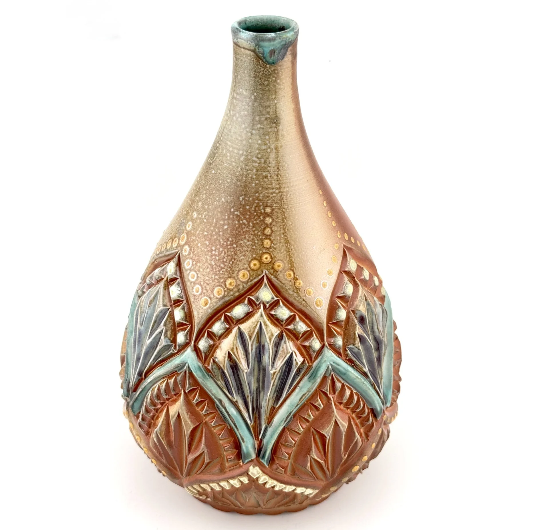Long Necked Bottle Vase - Soda Fired