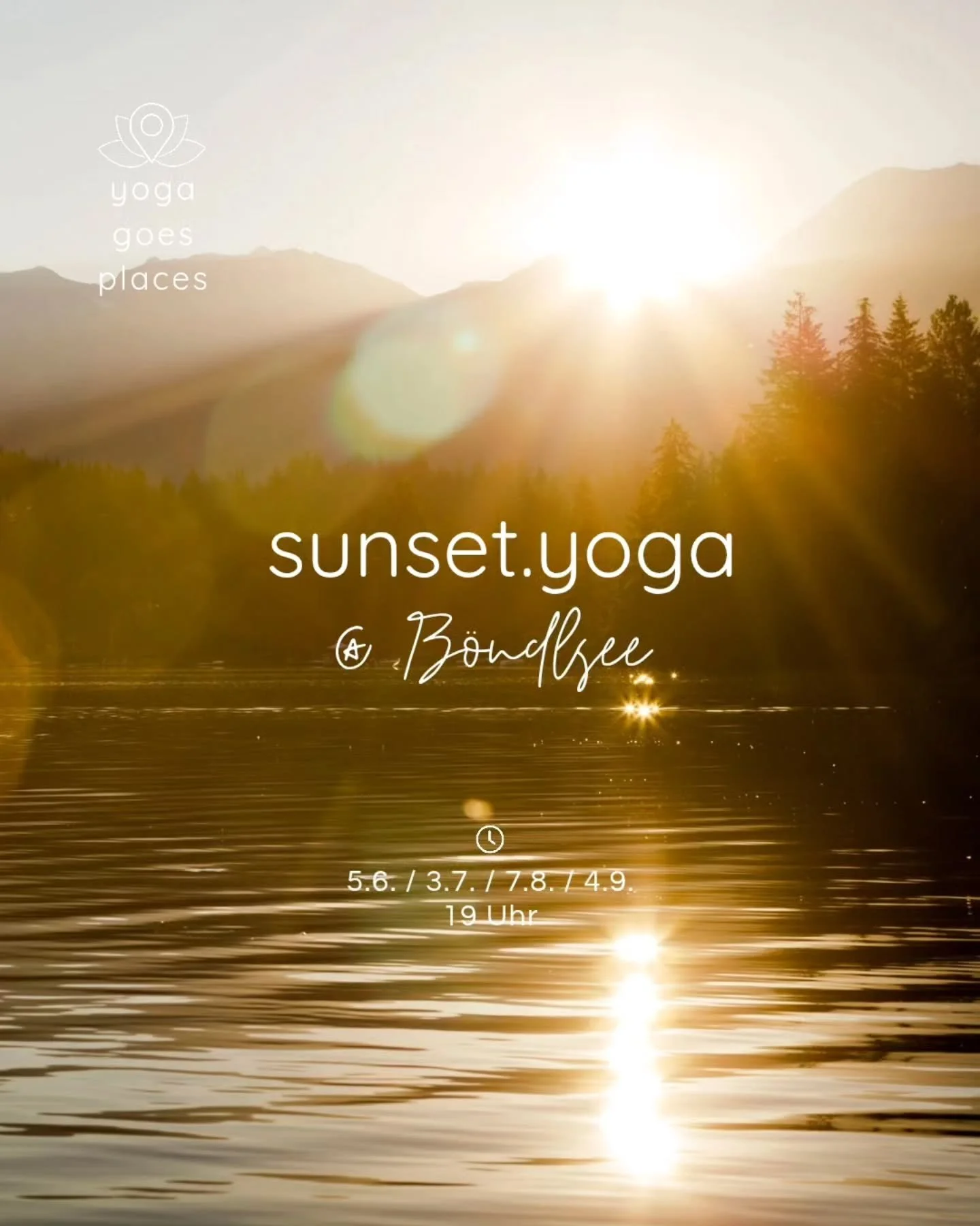 🌞 Starte mit uns in die Outdoor Yoga Saison! 🌞 

Stell dir vor: Du atmest die frische Luft ein, h&ouml;rst das sanfte Pl&auml;tschern des Wassers und sp&uuml;rst die Sonne auf der Haut... 🌞🌿 Das ist sunset.yoga am B&ouml;ndlsee! 

🗓 Termine: 5.6