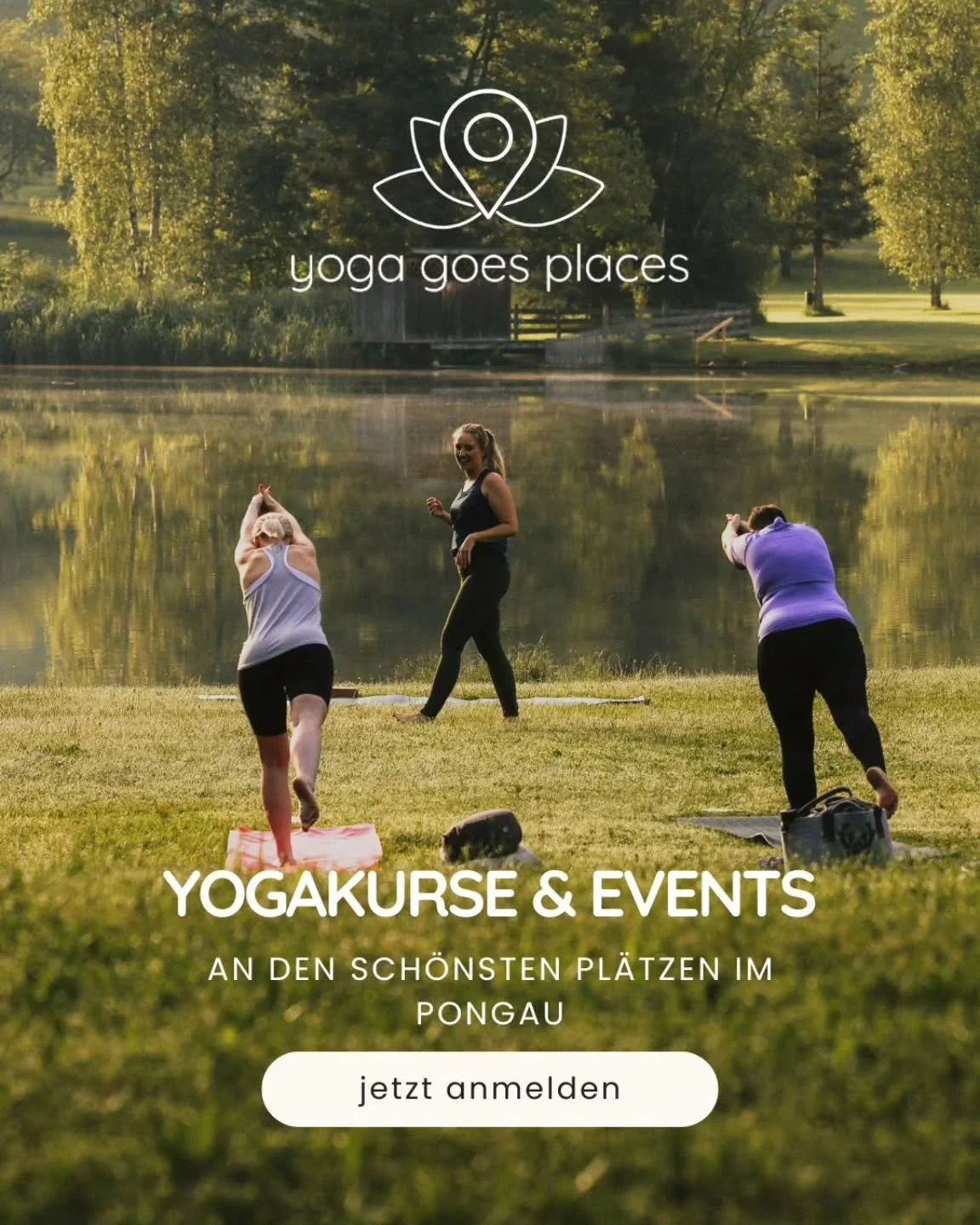 Yoga in der Natur - Dein Moment zum Abschalten 🌿

Du suchst einen Weg, K&ouml;rper &amp; Geist in Einklang zu bringen - und das an magischen Orten? 🌅✨️
Dann bist du hier genau richtig! Bei yoga goes places erlebst du Yoga outdoor - am Seeufer, am B