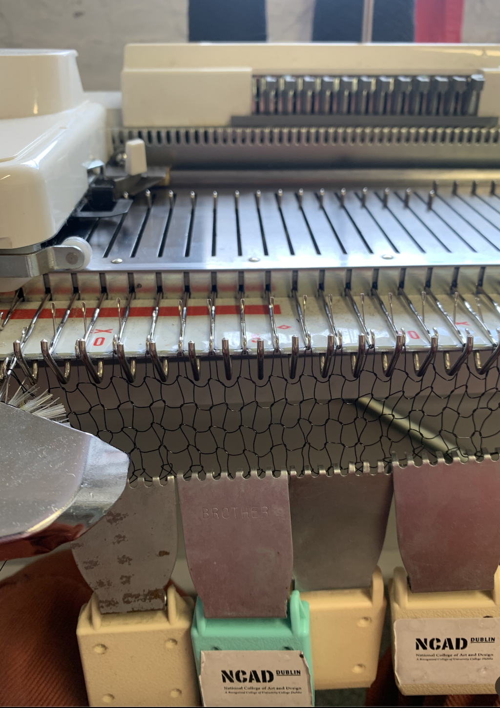 copper wire on knitting machine