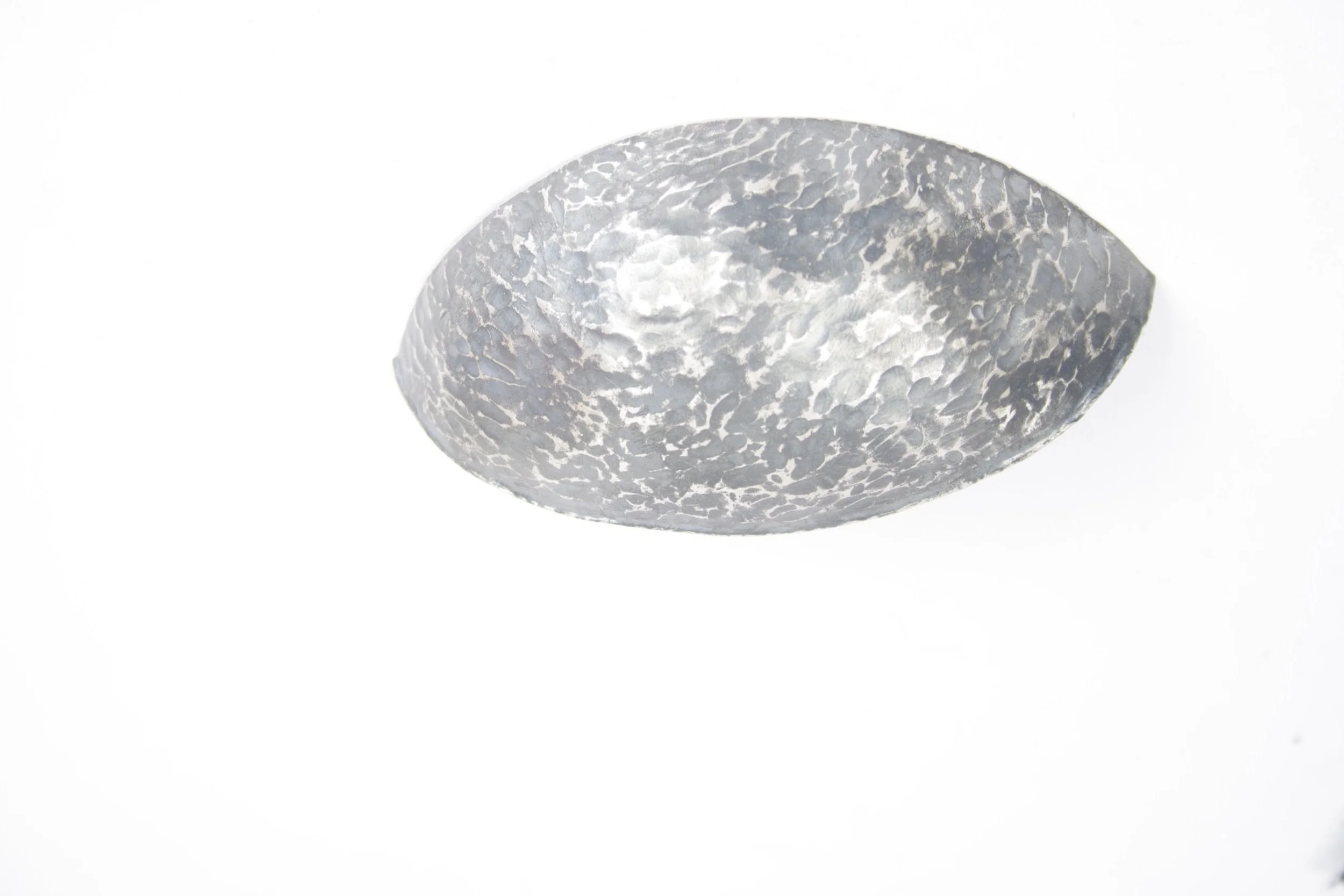 'handle with care' brooch, silver, steel.