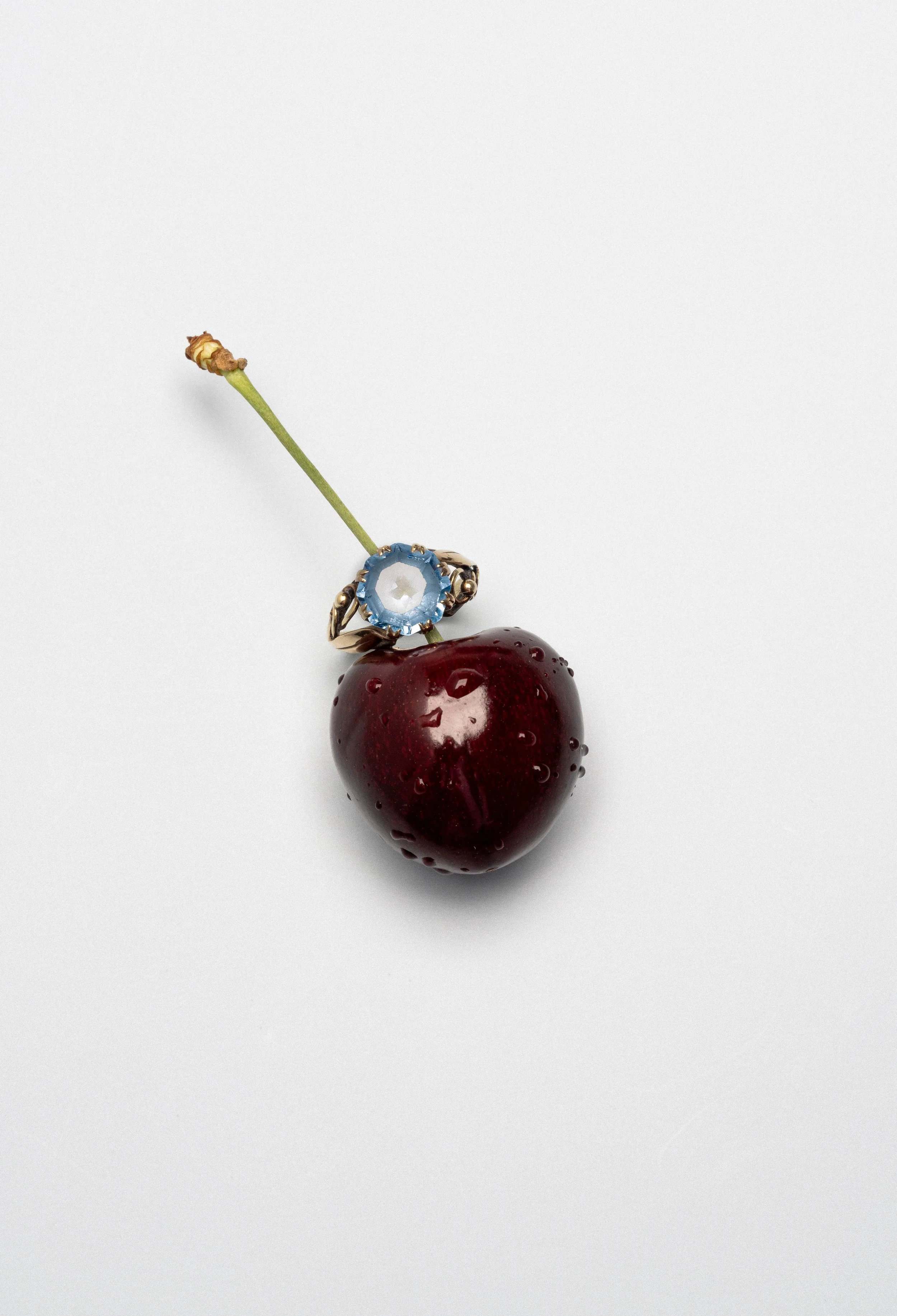 Diamond ring on a cherry