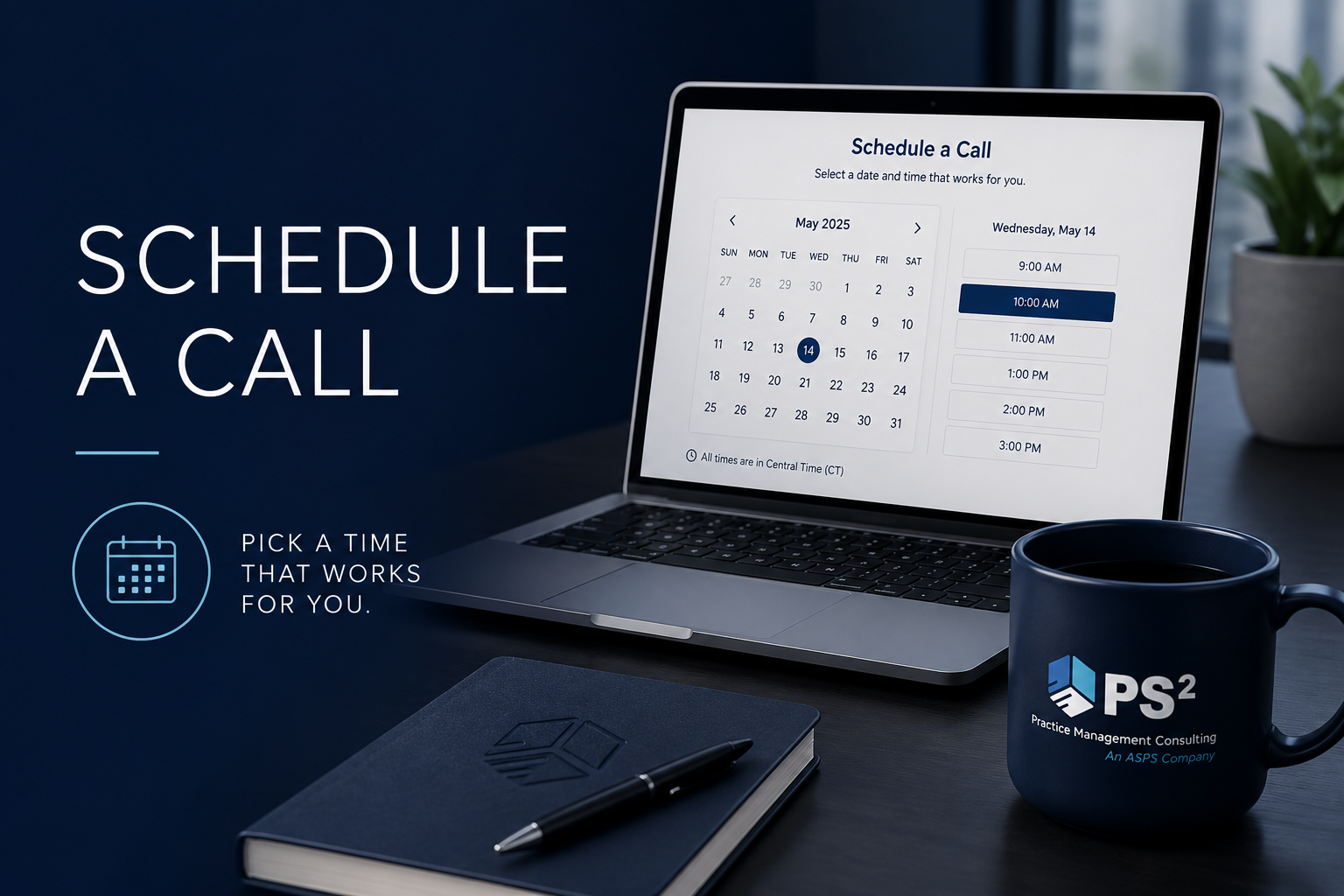 Schedule a consultation with PS² Practice Management using the online appointment calendar for plastic surgery consulting.