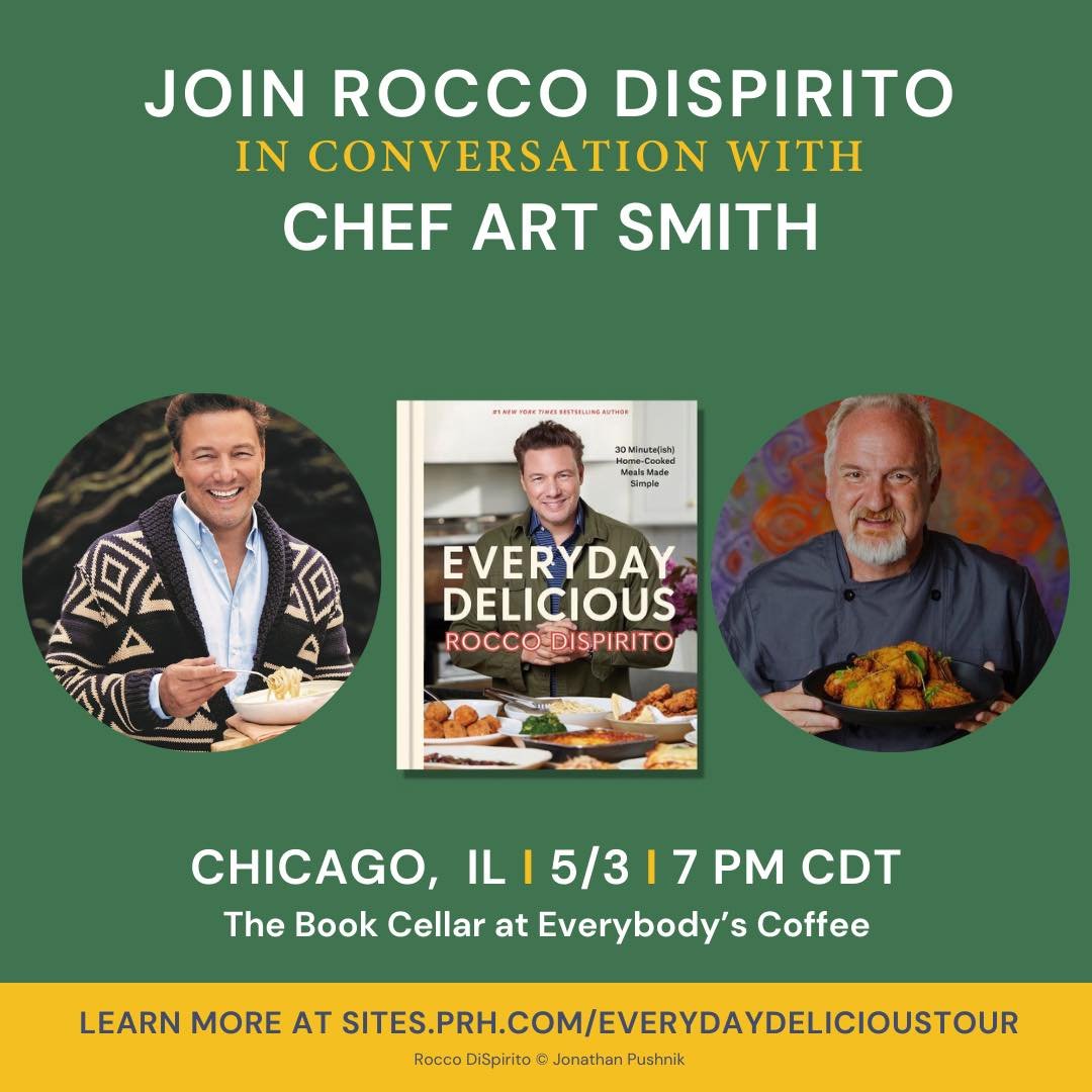 Chicago! I&rsquo;m coming to you with my dear friend @thechefartsmith for a great conversation on all things in cooking, tv and behind the scenes restaurant stories. 

Join us at @bookcellarchicago where we will talk about my new cookbook #EverydayDe