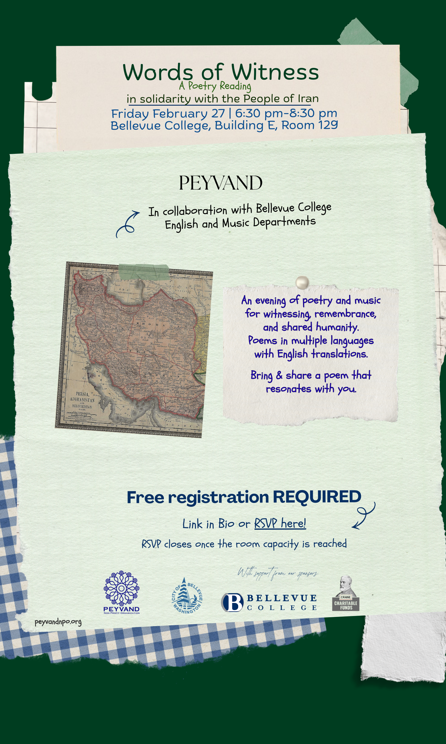 Words of Witness: A Poetry Reading and Music Event  in Solidarity with the People of Iran