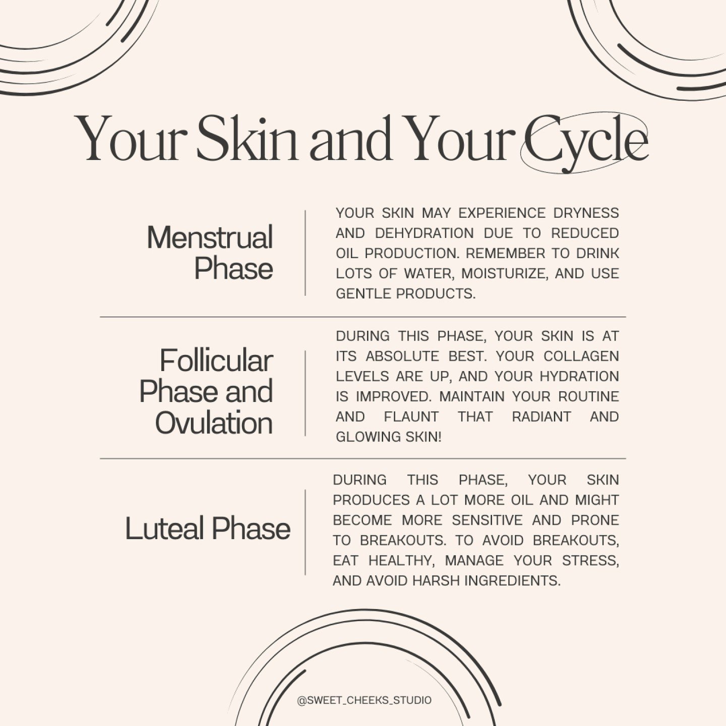 Everyone's cycle is different.  However, paying attention to what happens to your skin during different phases of your cycle is important for everyones skincare! :)
*
*
*
*
*
#temeculaskincare #temeculafacials #facials #temeculawaxing #waxing #beauty
