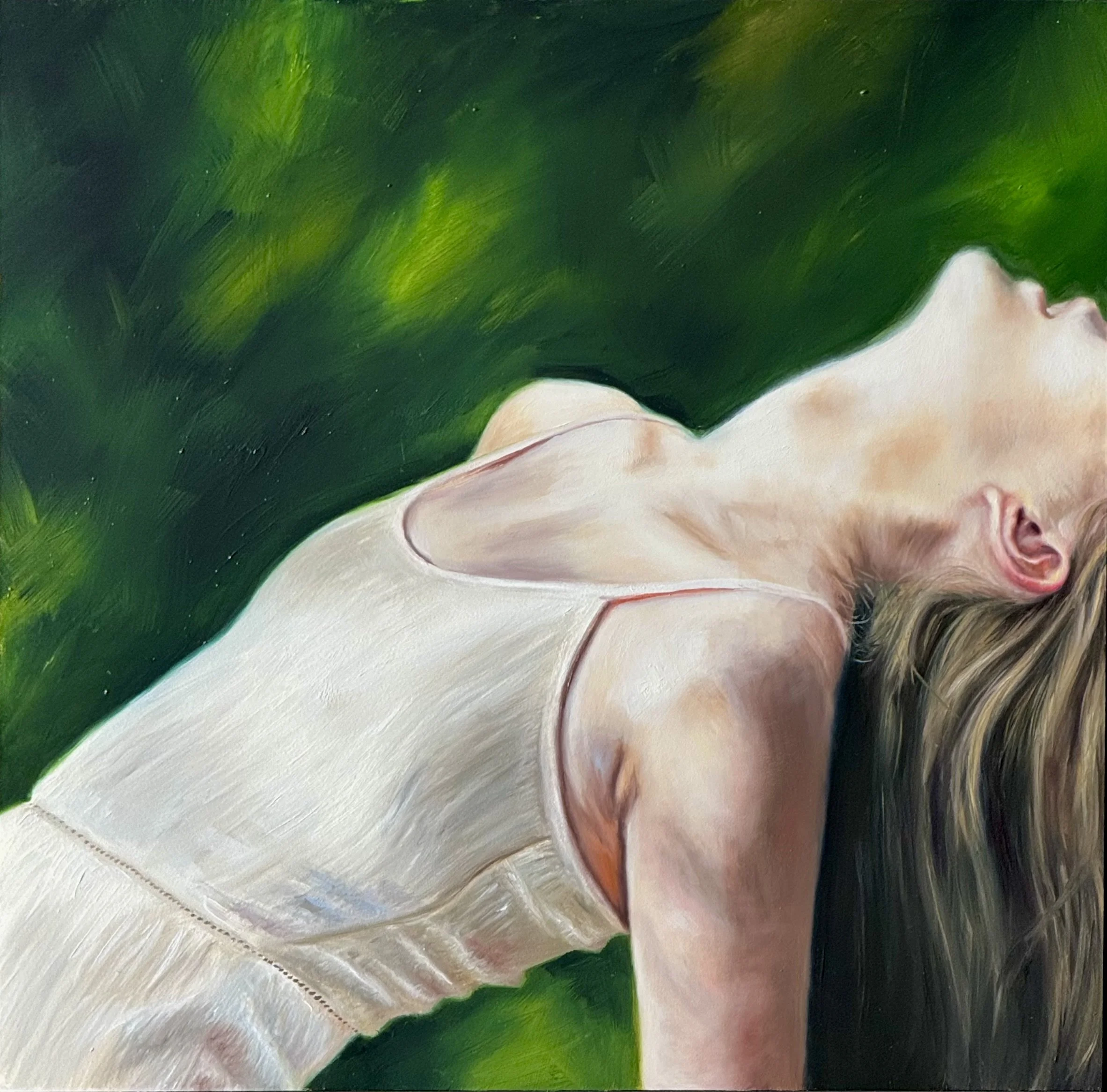 Lipstick Study - oil on cradled panel - 12 x 12  in - 2025