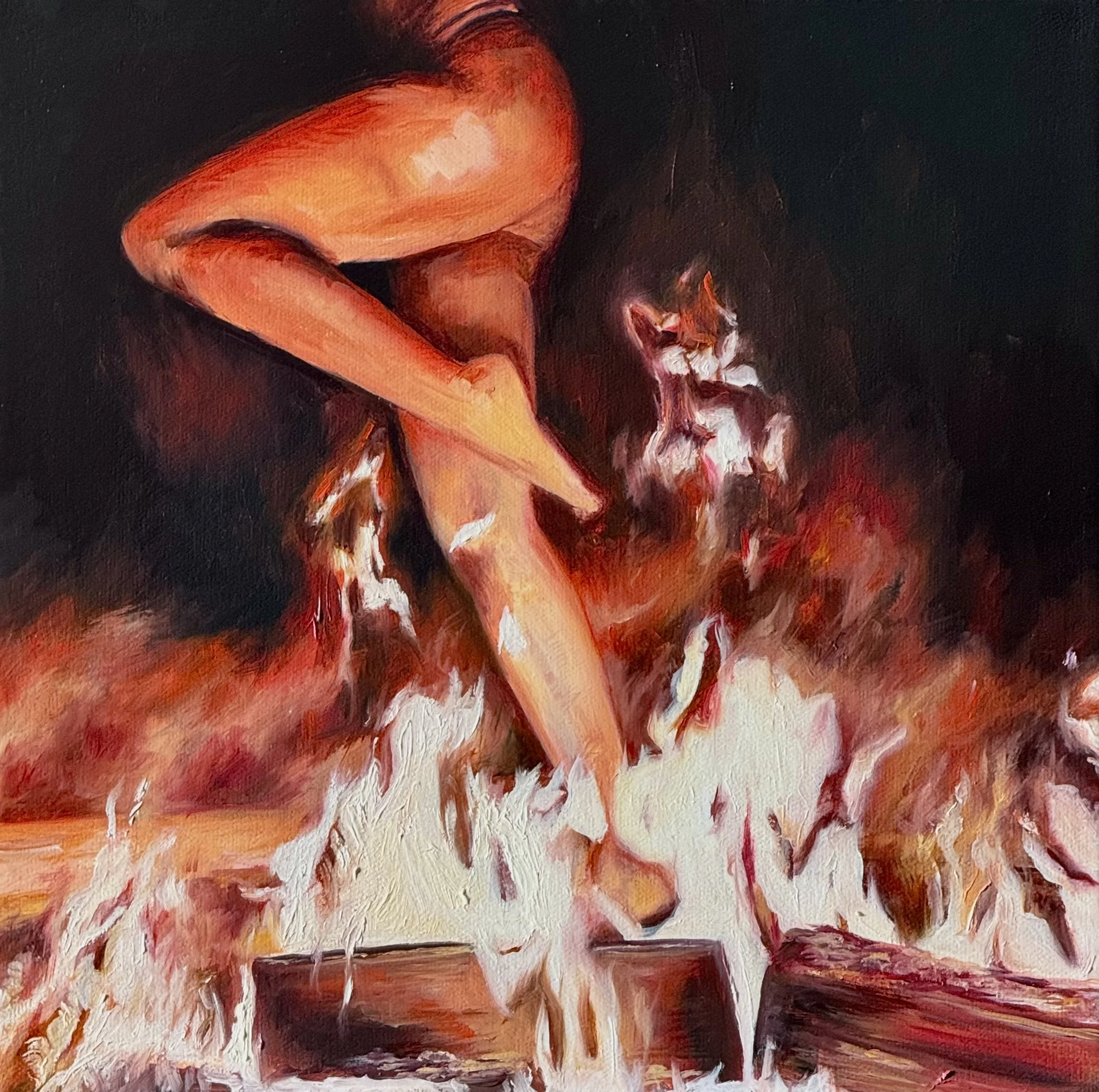 Rage Study - oil on canvas - 12 x 12  in - 2025
