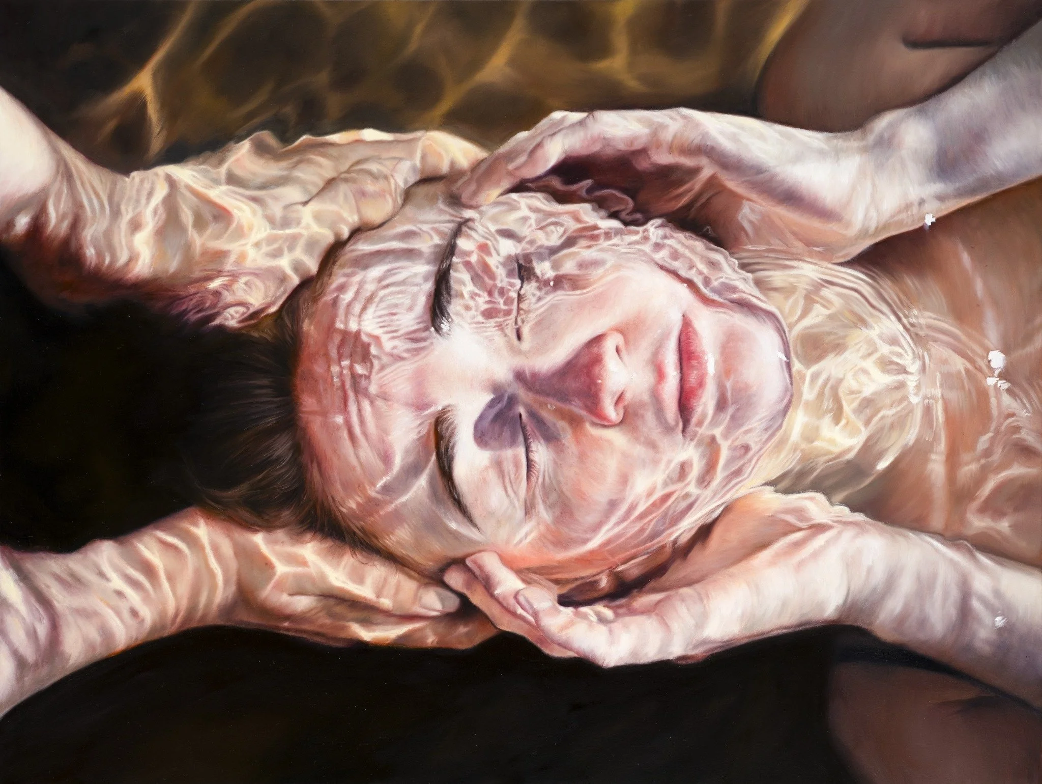 Baptismal - oil on cradled panel - 18 x 24  in - 2025