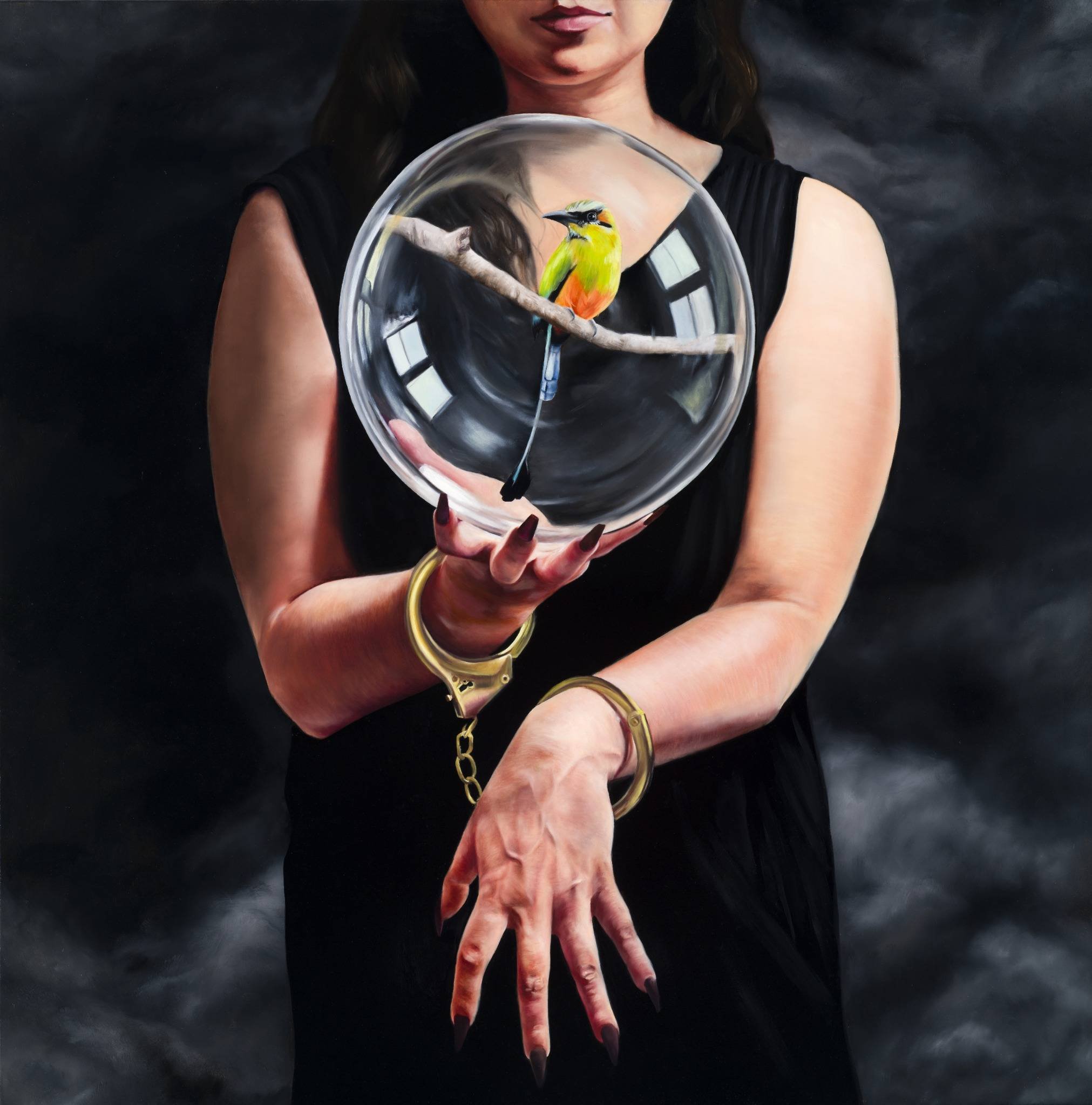 Golden Handcuffs - oil on canvas - 30 x 30  in - 2024
