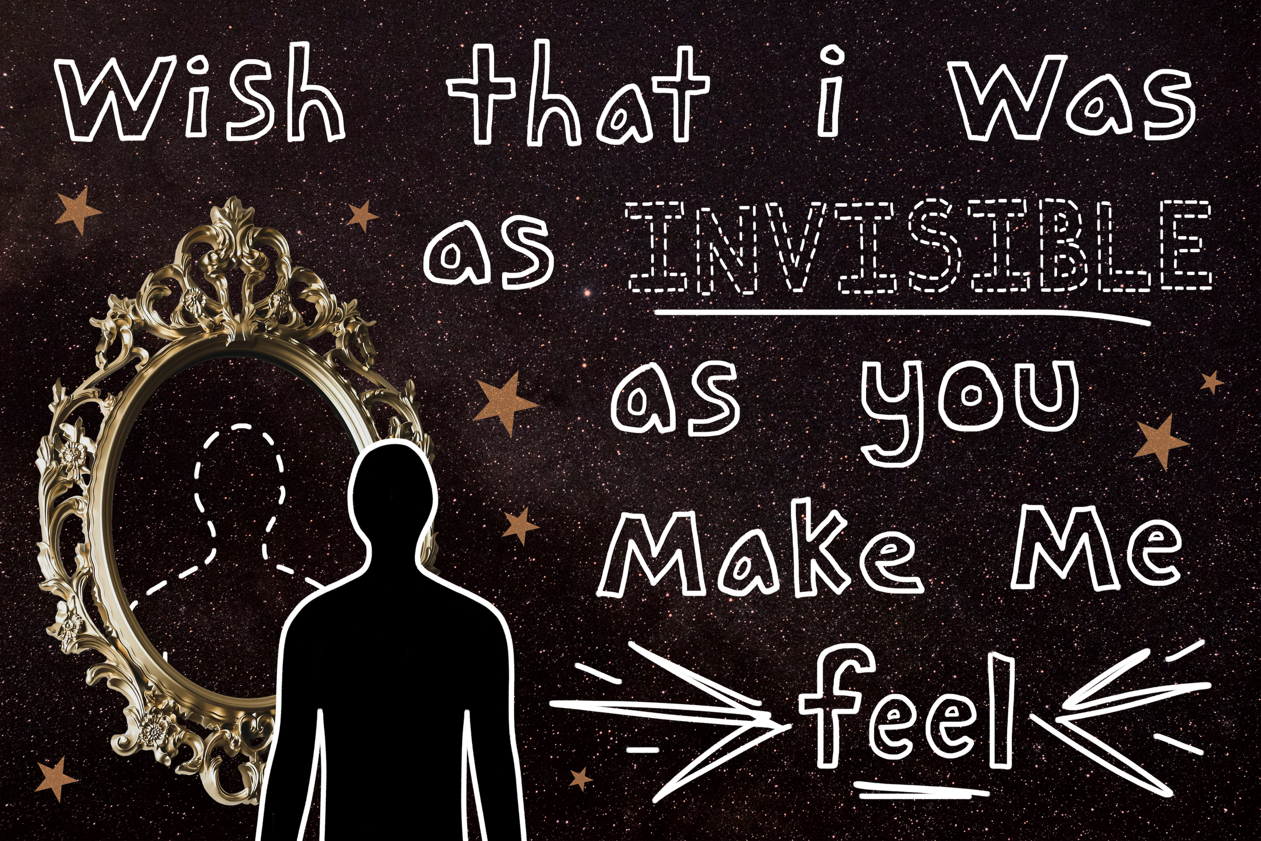 "The Invisible Man (Who Can't Stop Staring At The Mirror)" / 12" x 18" / 2025