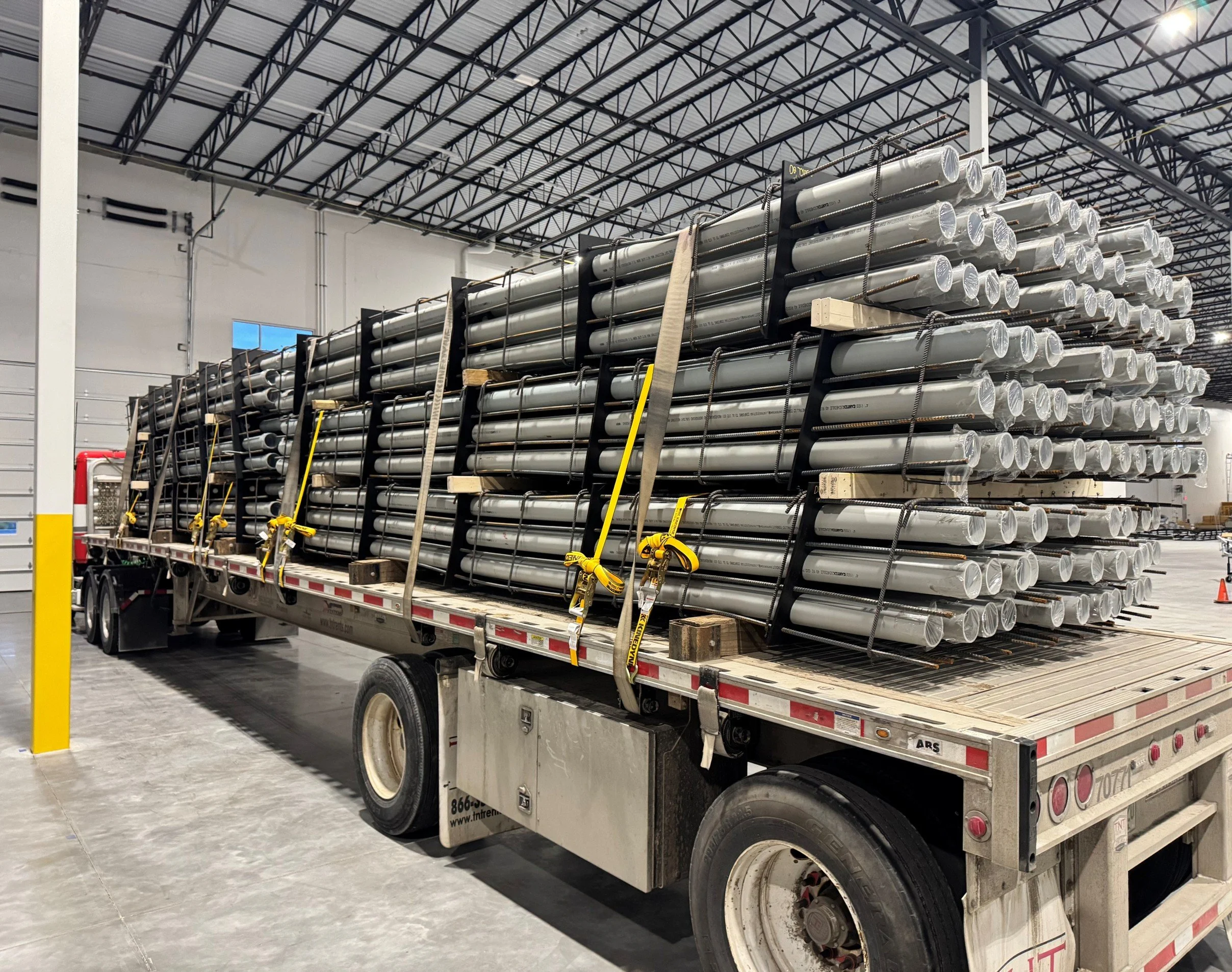 Prefabricated Duct Banks on a truck