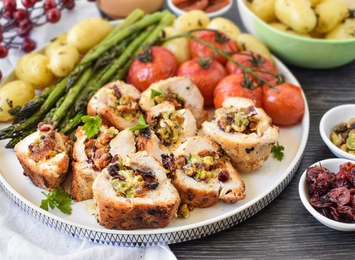 Pistachio &amp; Cranberry Stuffed Chicken Breast 