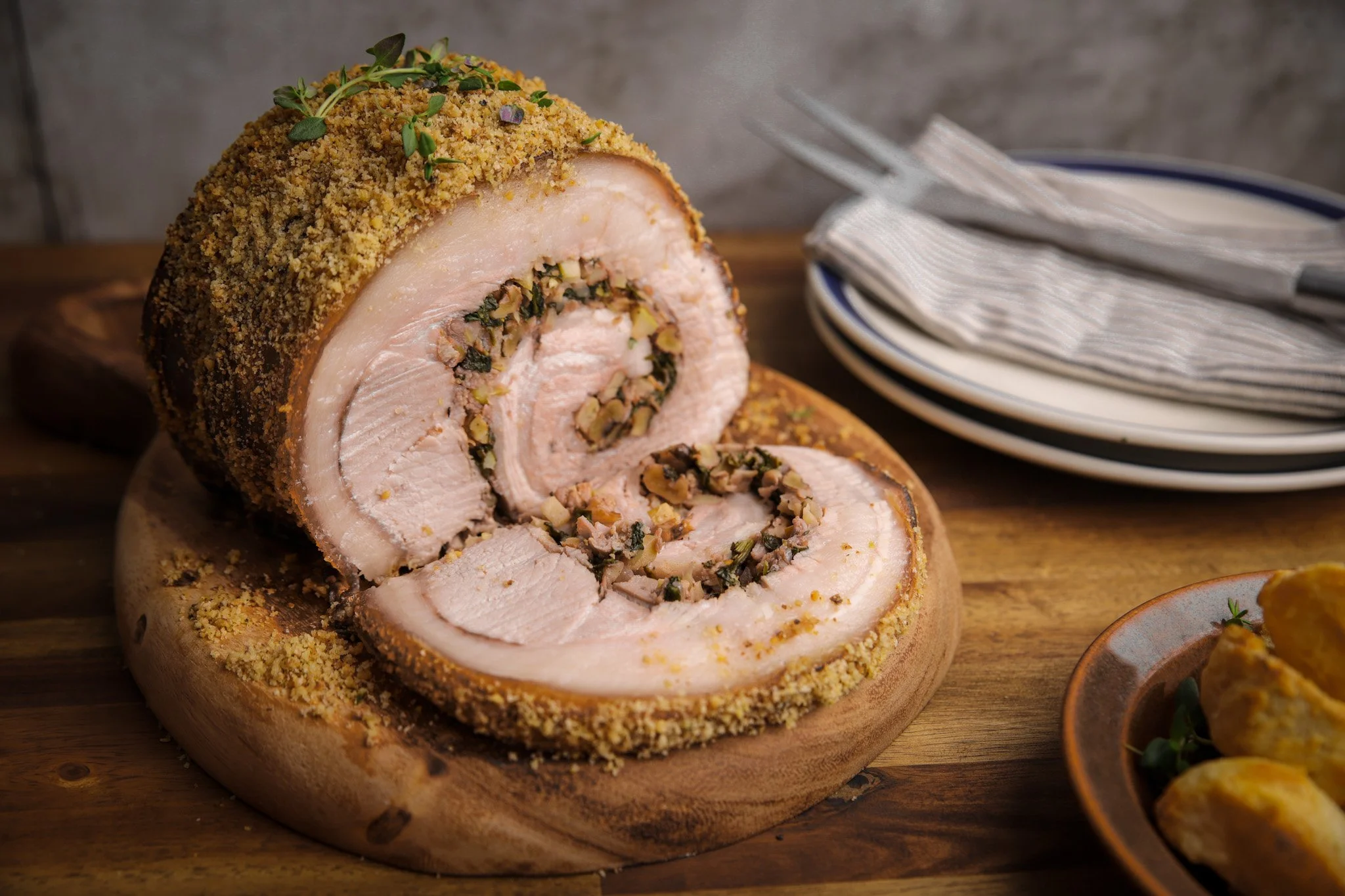 Apple, Walnut &amp; Bacon Stuffed Pork