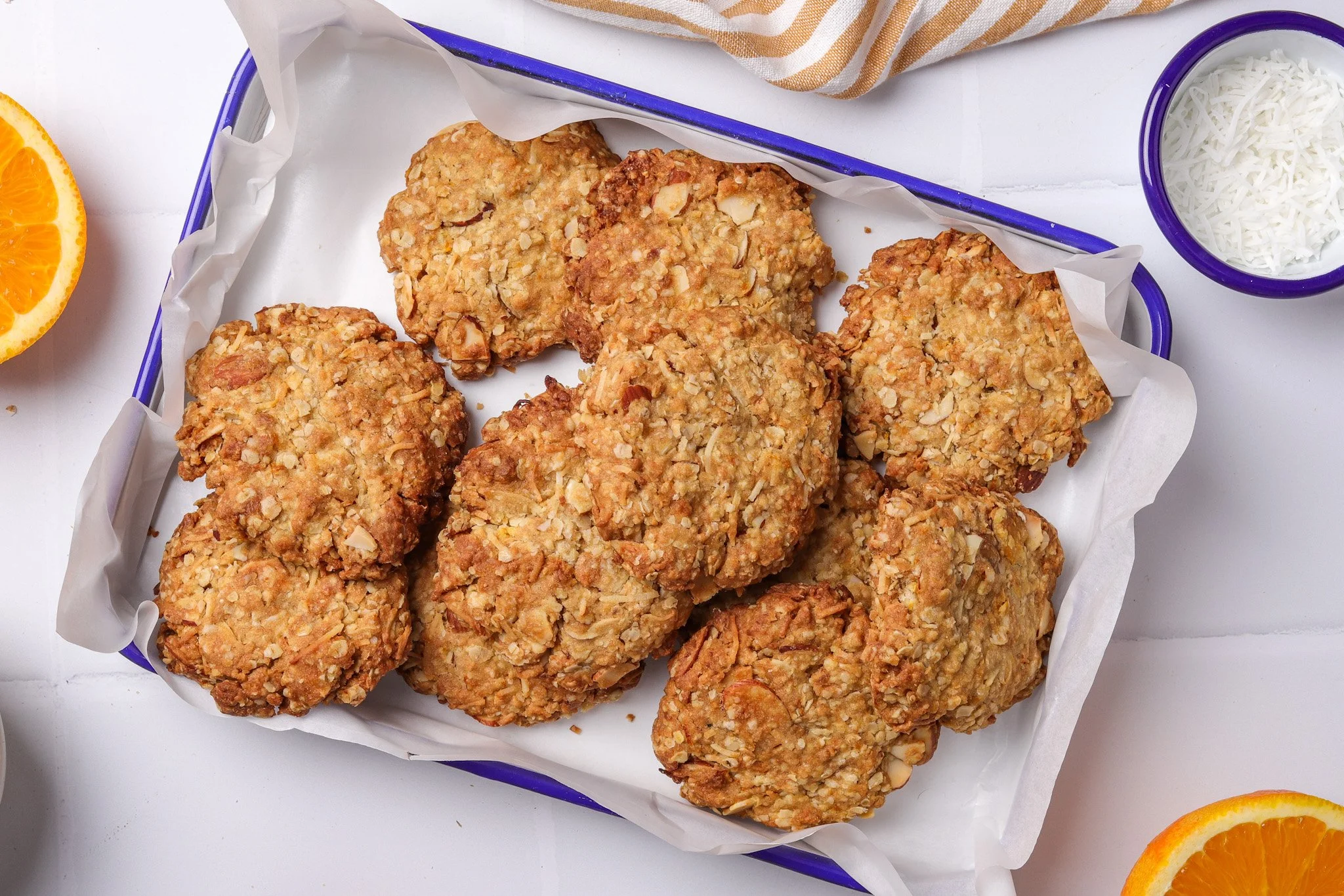 Zesty Orange &amp; Almond Anzac Cookies 