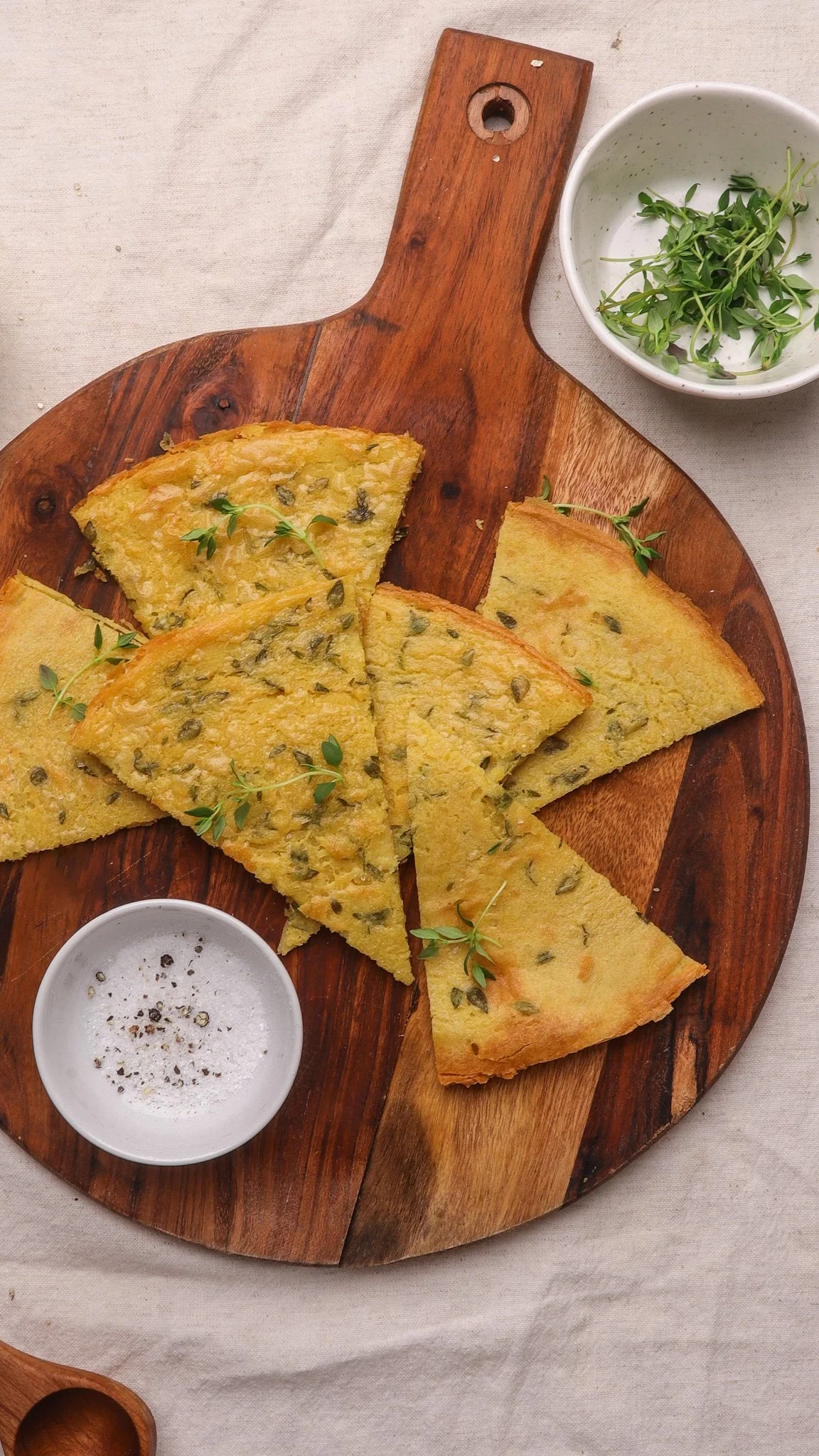 Herby chickpea socca