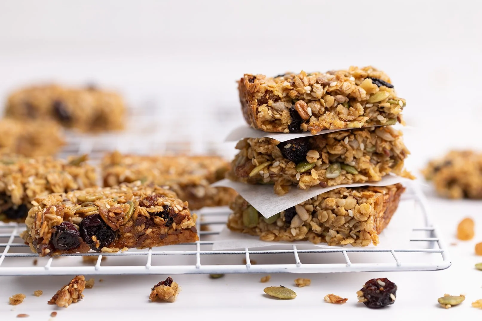 Seed and fruit flapjacks