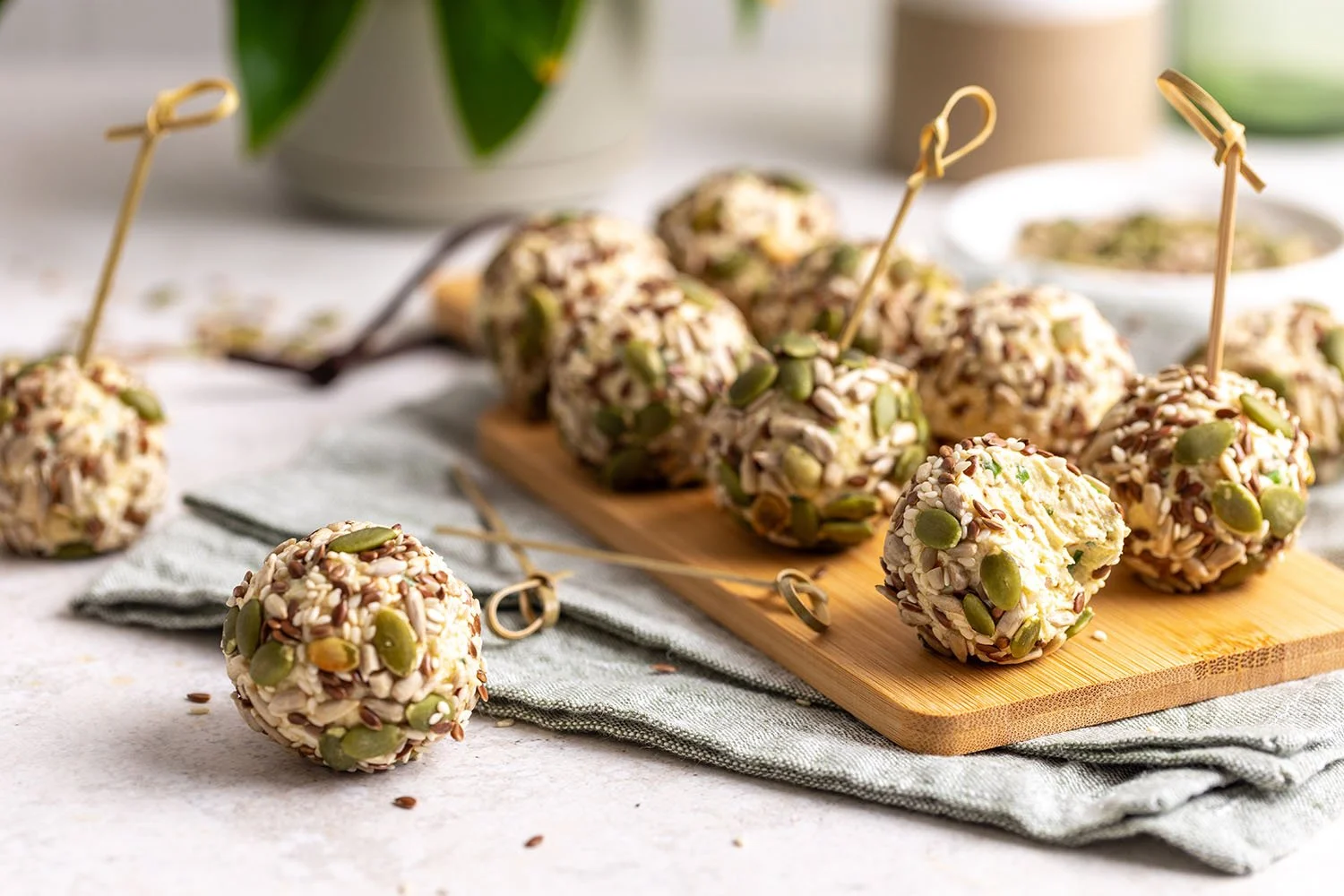 Herby Cheese &amp; Almond Truffles