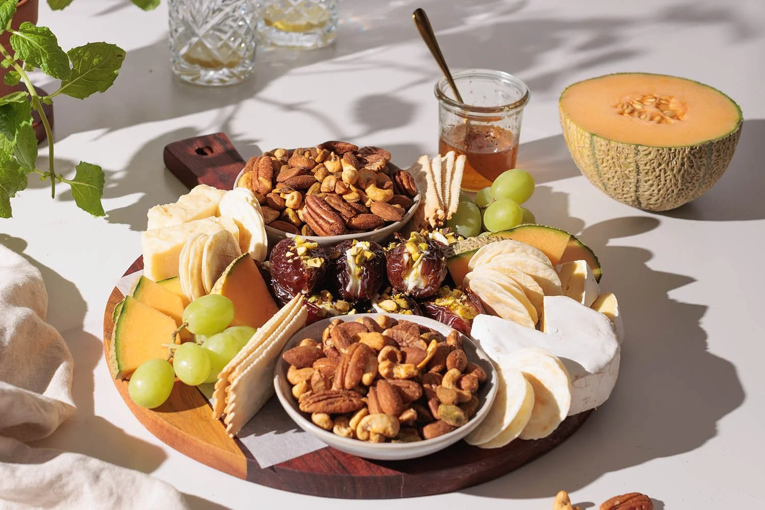 FreshLife Entertaining Platter with Stuffed Medjool Dates and Spiced Nuts