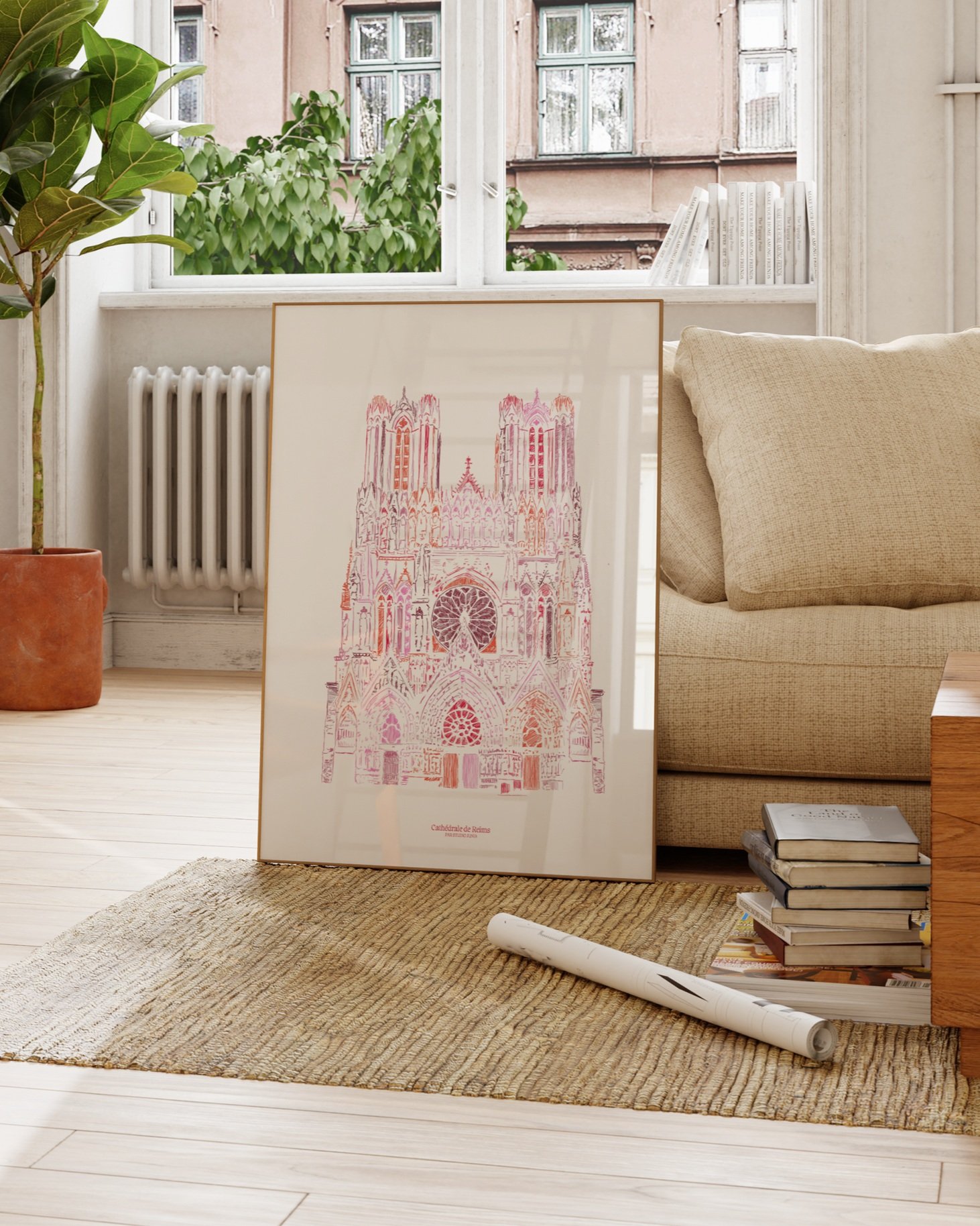 Affiche A4, 30x50, 50x70 ou 70x100⎜Cathédrale rose
