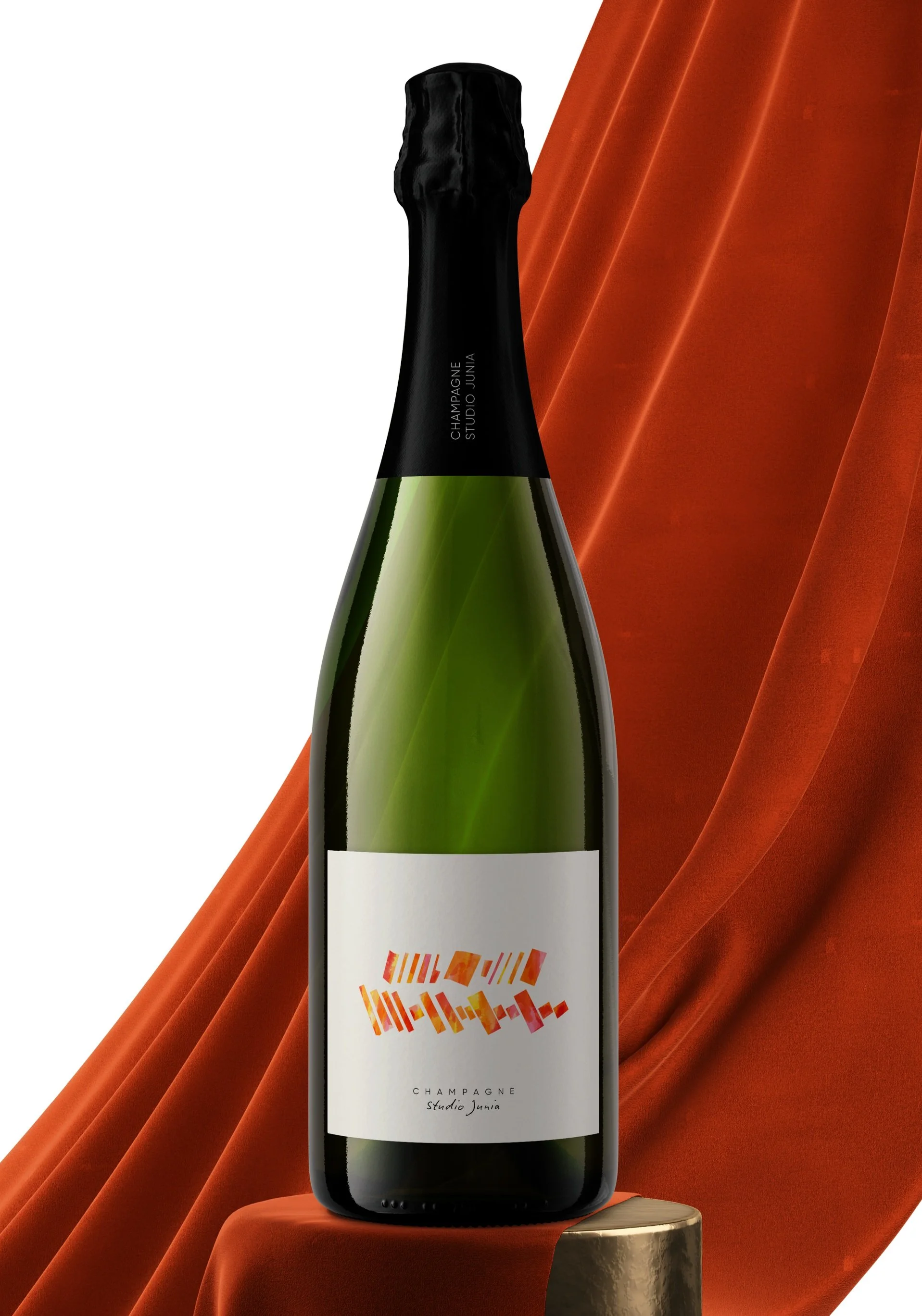 Design Habillage Champagne Cadastre Aquarelle