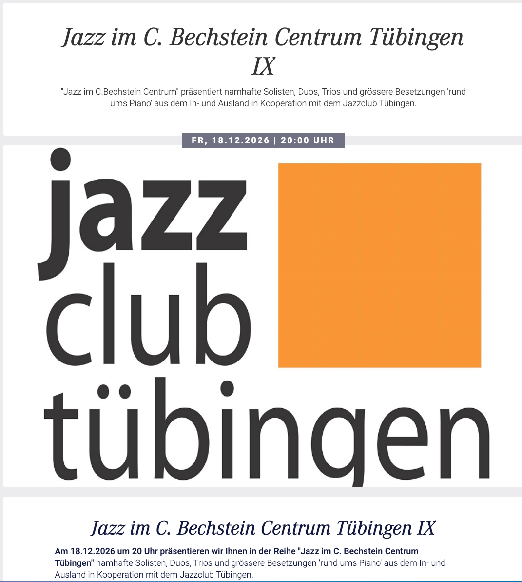 Ania Paz Trio at Jazzclub Tübingen – Bechstein Centrum