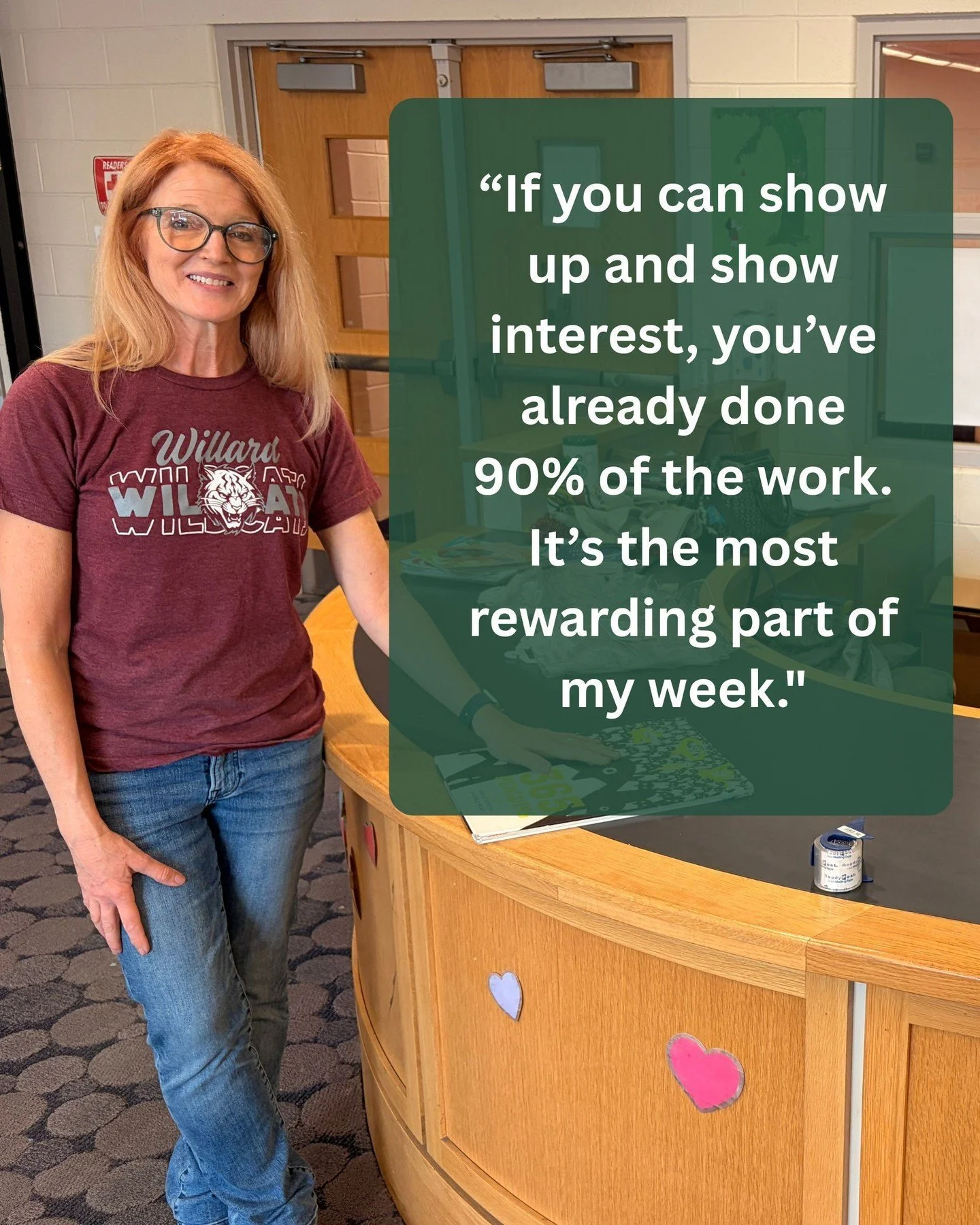 🌟 Volunteer Spotlight 🌟

We are thrilled to highlight Susan this month! Susan has been serving faithfully in the library at Willard Elementary School. Her servant heart and consistent presence for the kids are amazing to see.

At Productive Lives, 